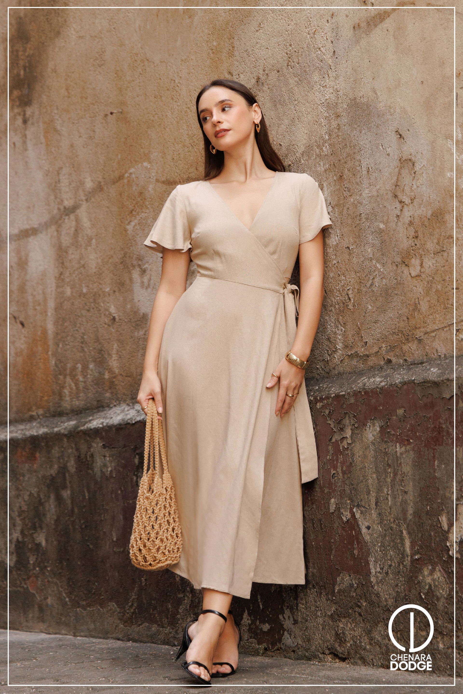 KIARA WRAP MIDI DRESS