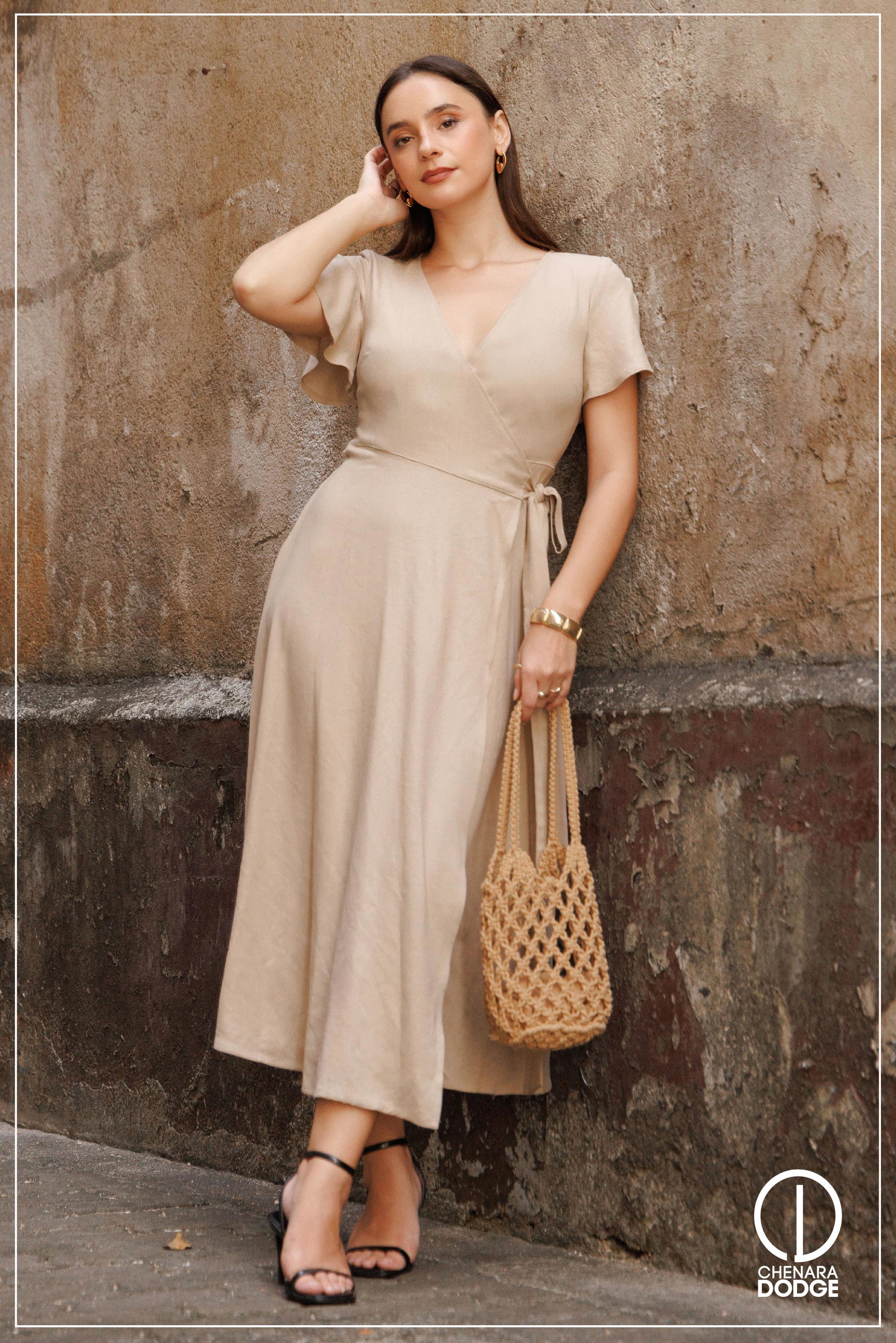KIARA WRAP MIDI DRESS