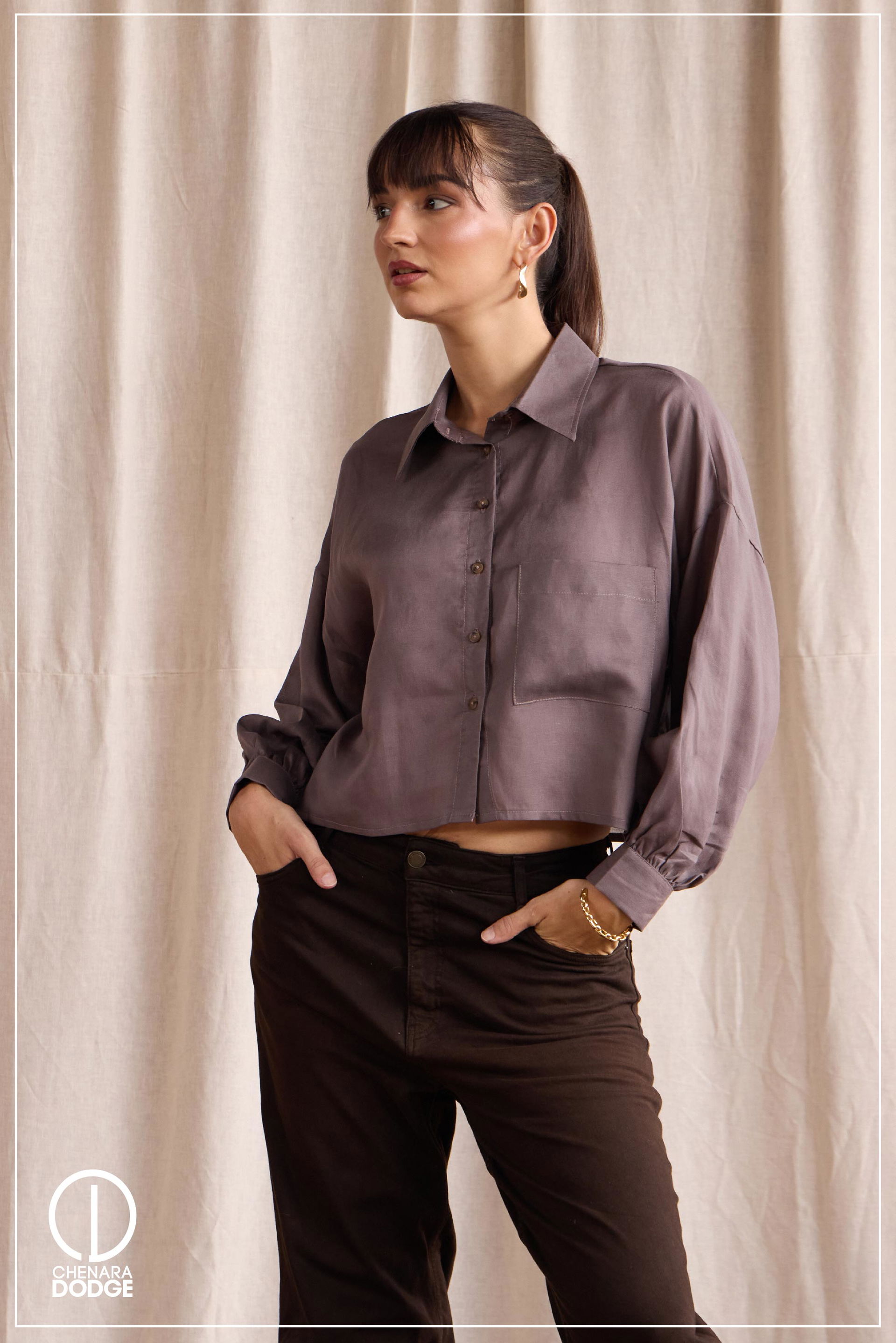 KIRA EMB BUTTON DOWN SHIRT