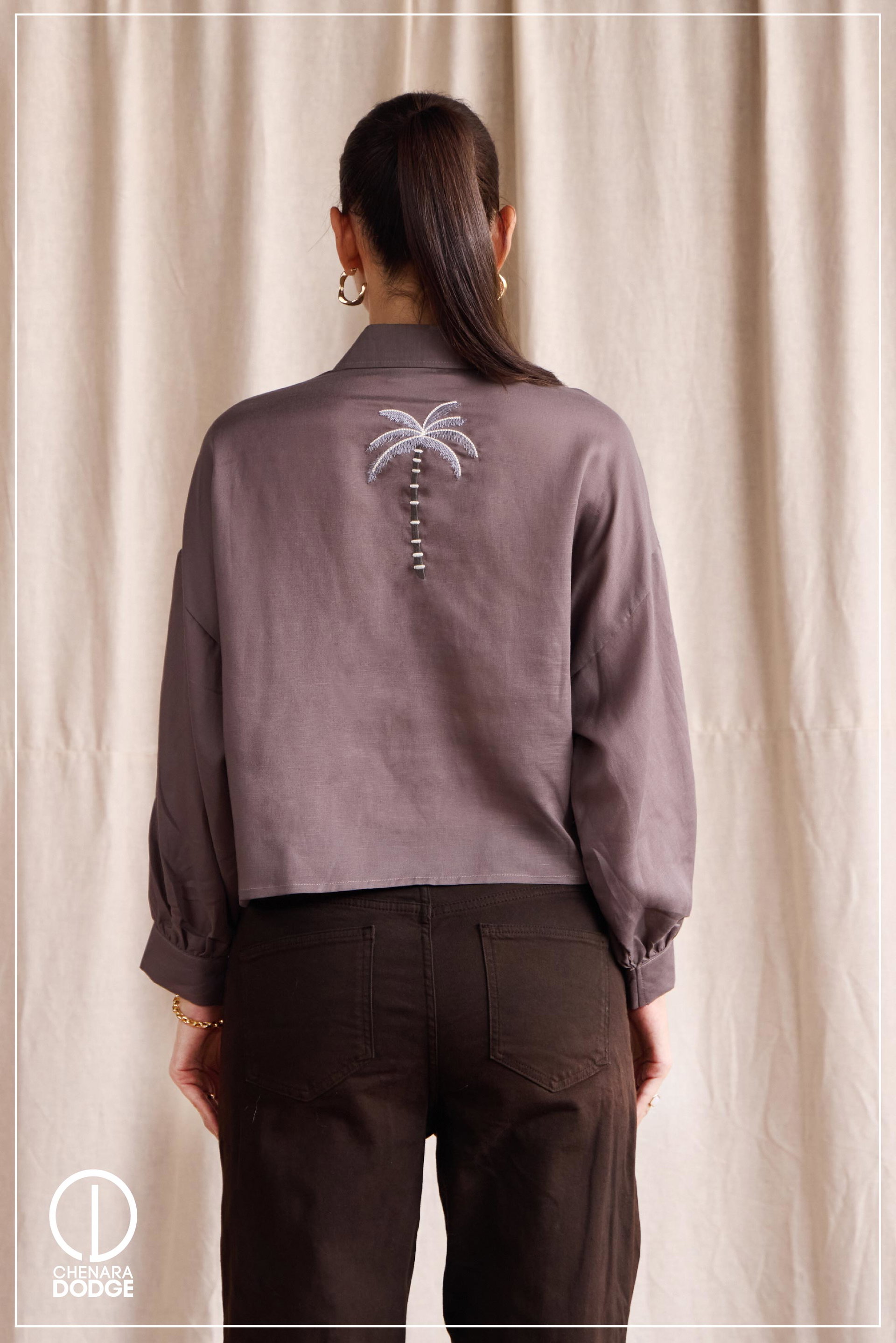 KIRA EMB BUTTON DOWN SHIRT
