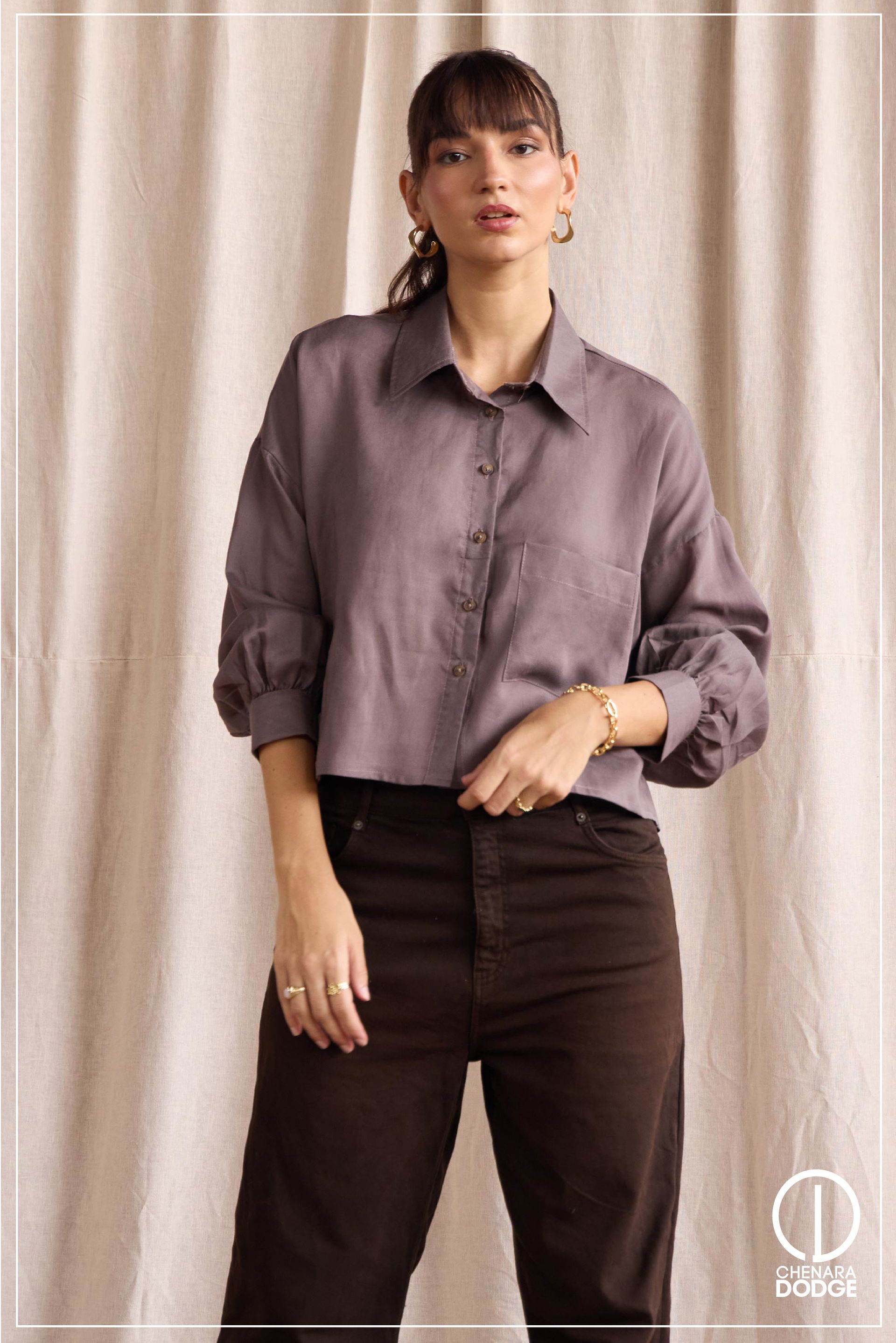 KIRA EMB BUTTON DOWN SHIRT
