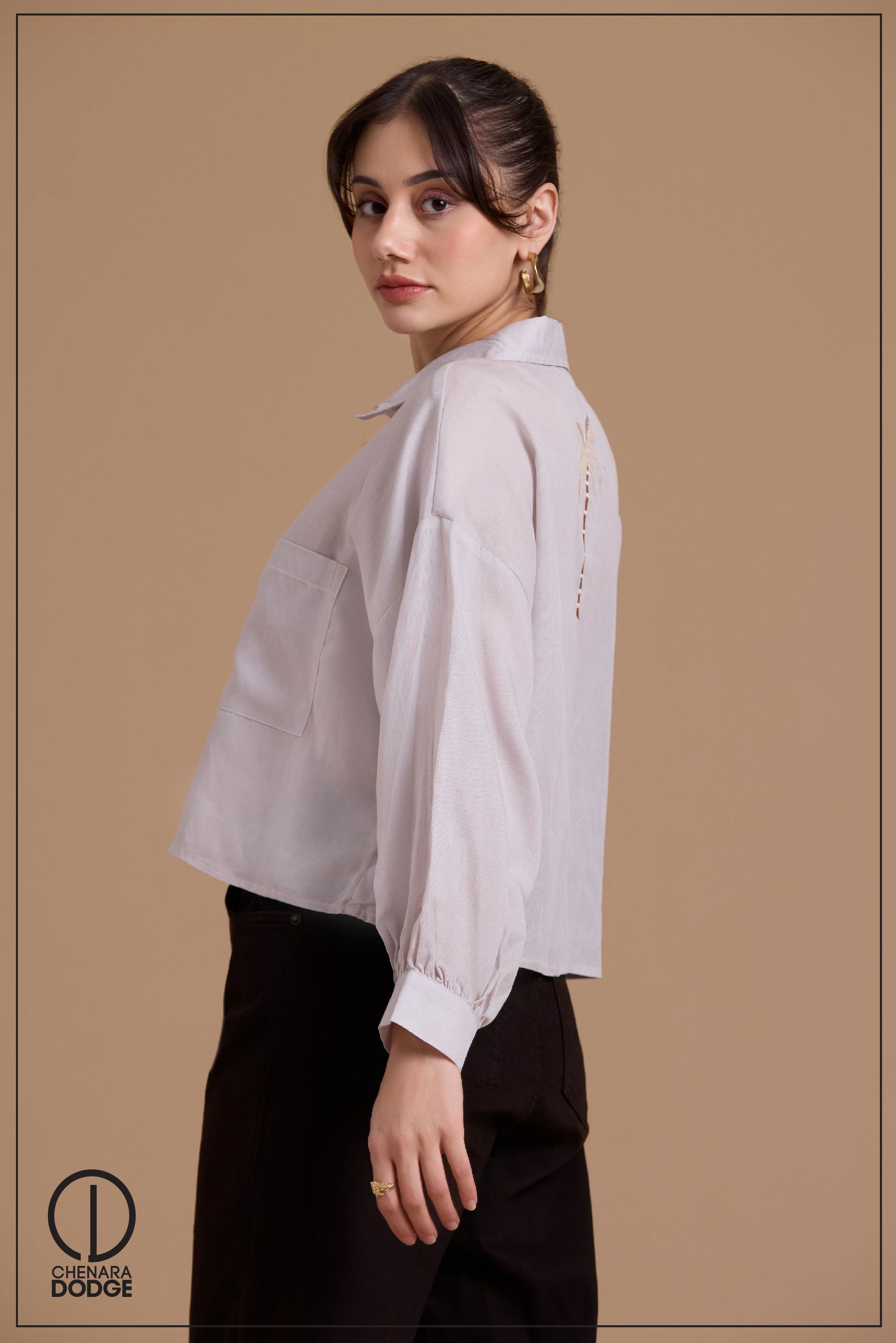KIRA EMB BUTTON DOWN SHIRT