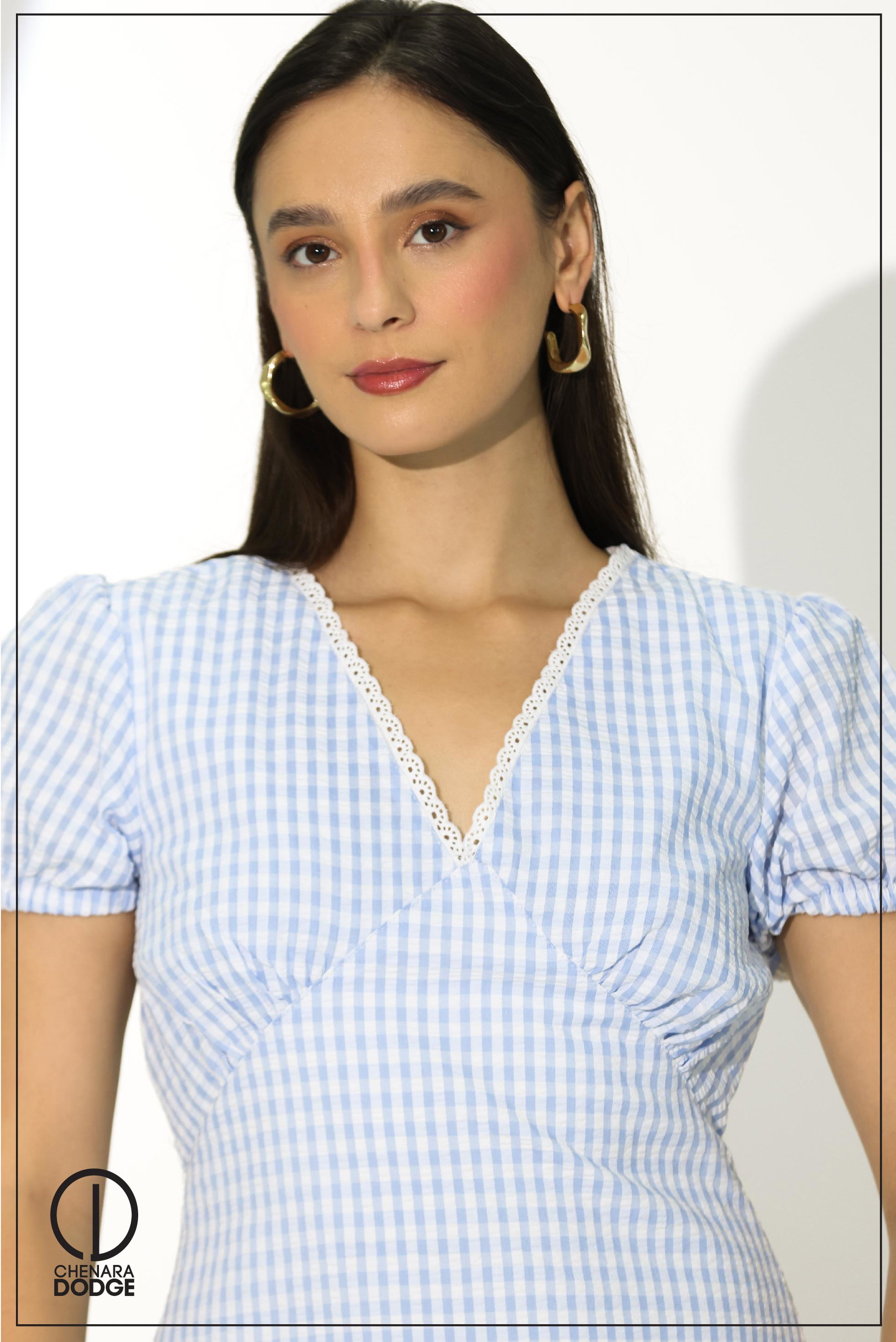 LACE DETAILED MINI PUFF SLEEVE MIDI DRESS