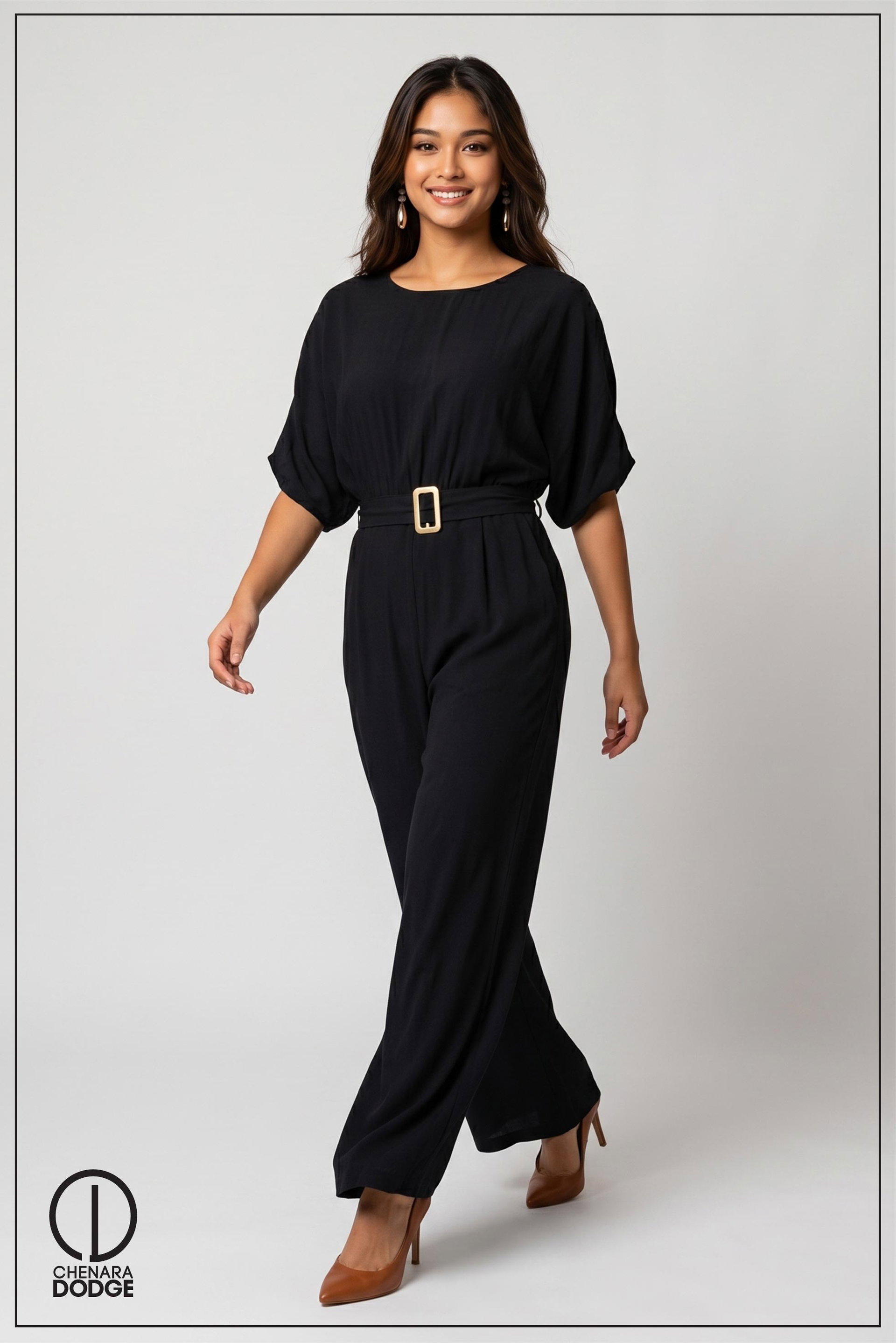 LARA ASYMMETRIC SLEEVE JUMPSUIT