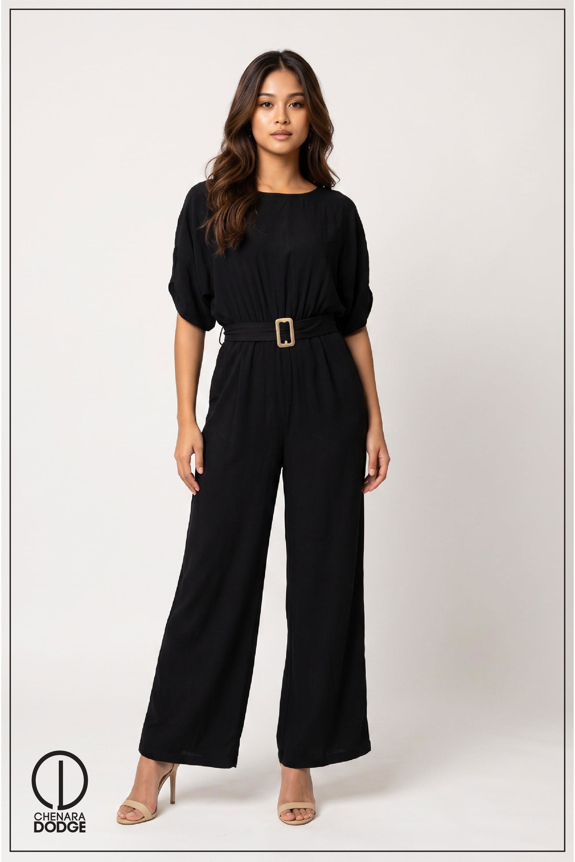 LARA ASYMMETRIC SLEEVE JUMPSUIT