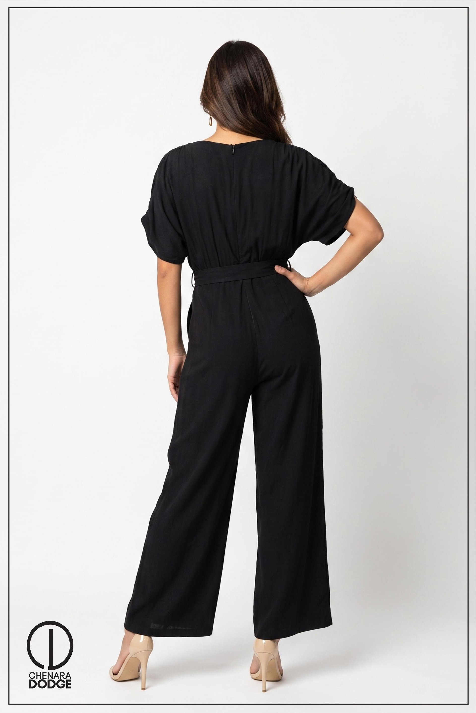 LARA ASYMMETRIC SLEEVE JUMPSUIT