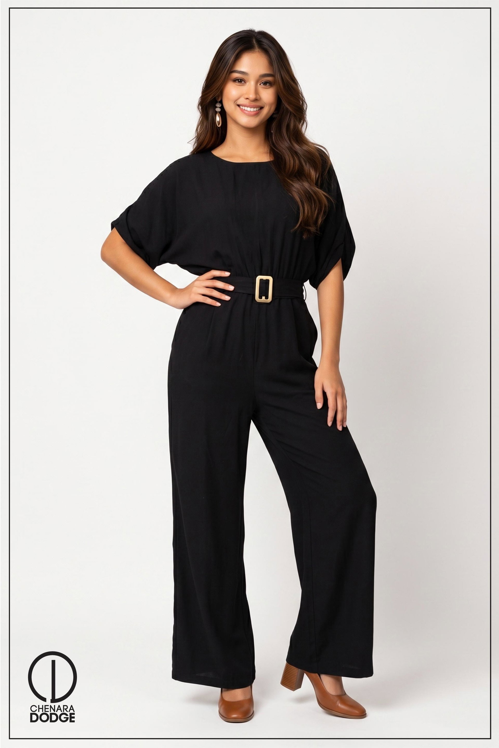 LARA ASYMMETRIC SLEEVE JUMPSUIT