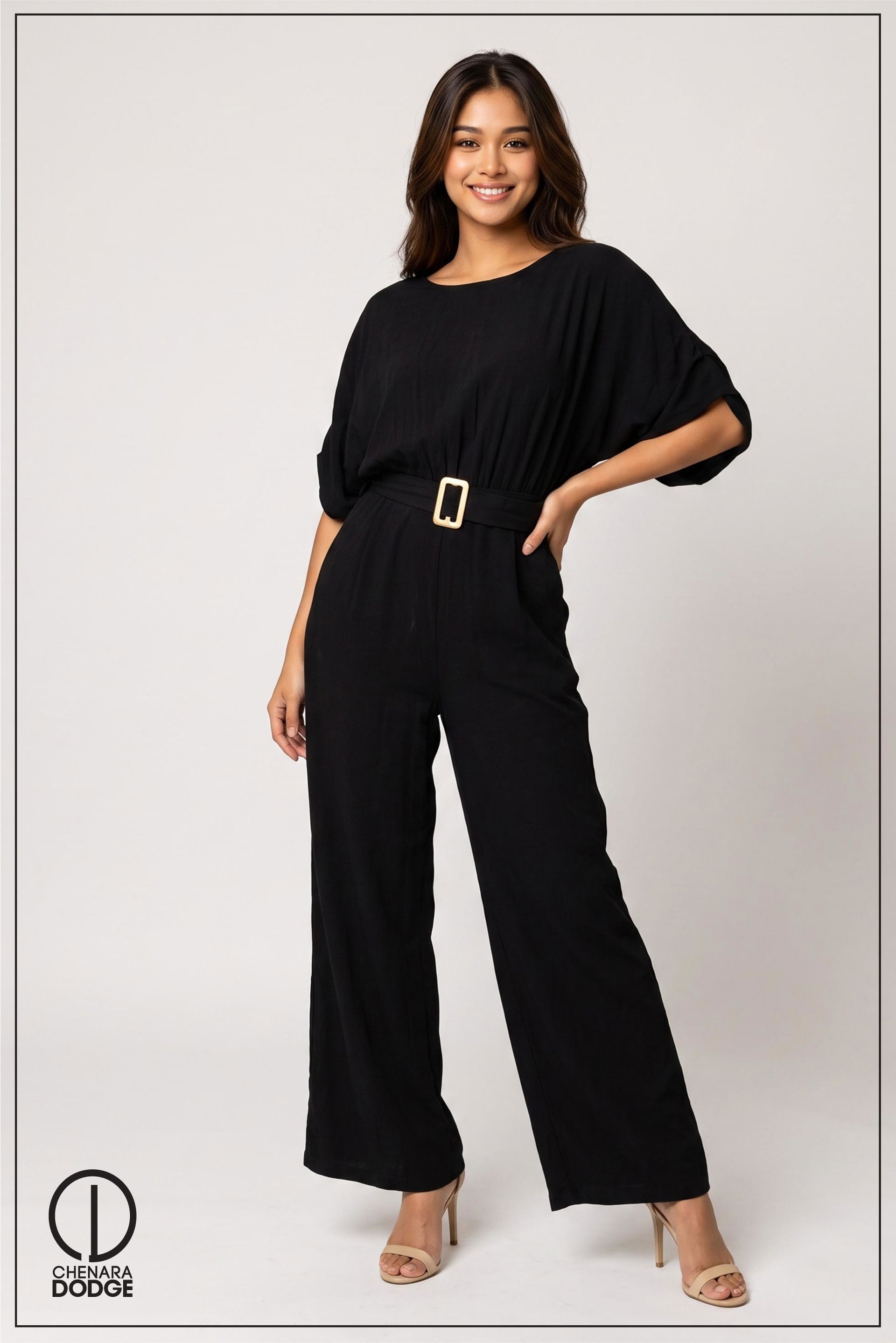 LARA ASYMMETRIC SLEEVE JUMPSUIT