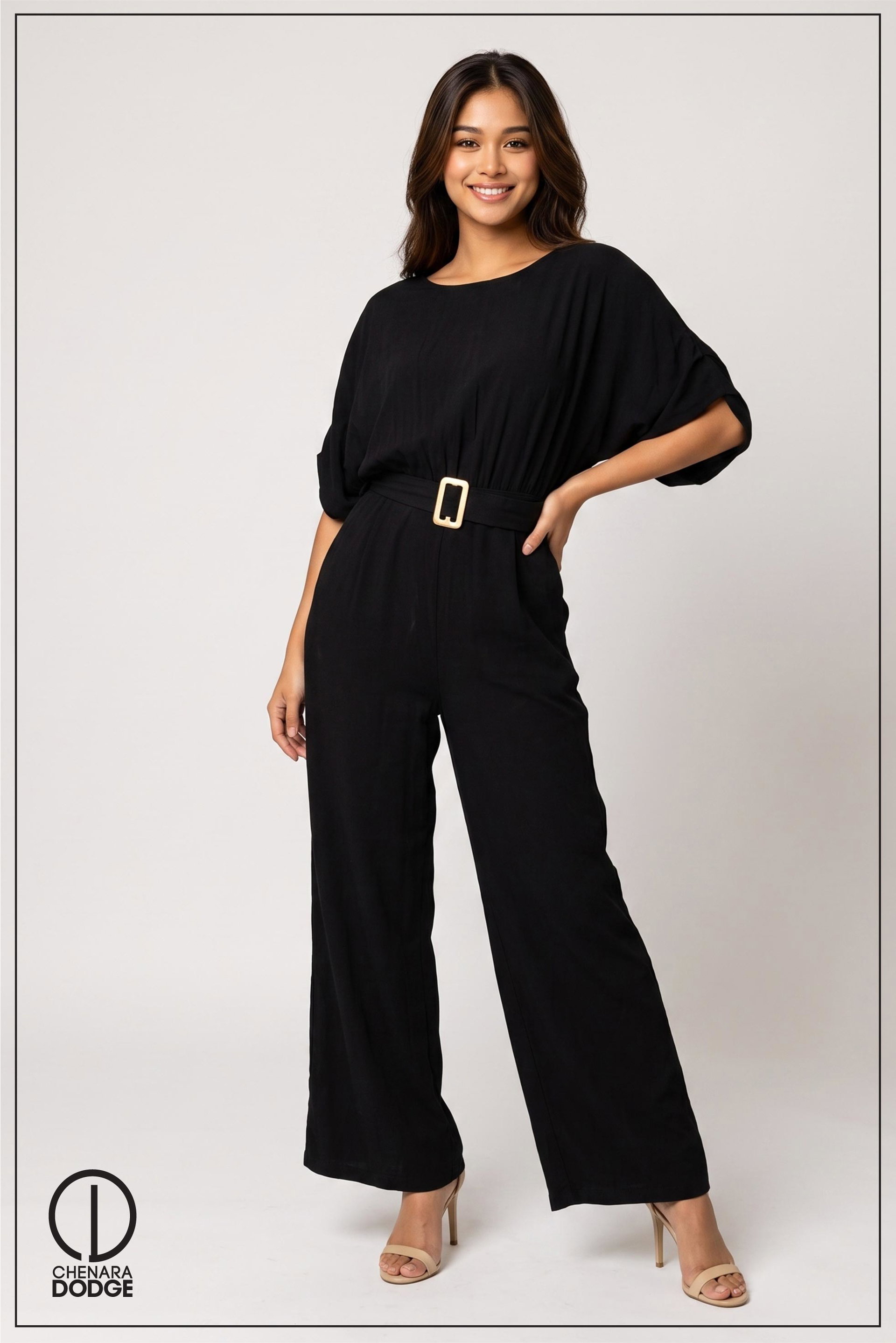 LARA ASYMMETRIC SLEEVE JUMPSUIT