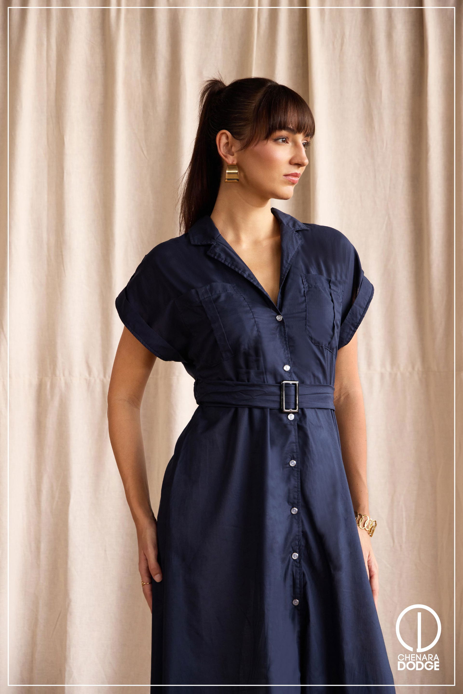 LARA BUCKLE DETAIL MAXI DRESS