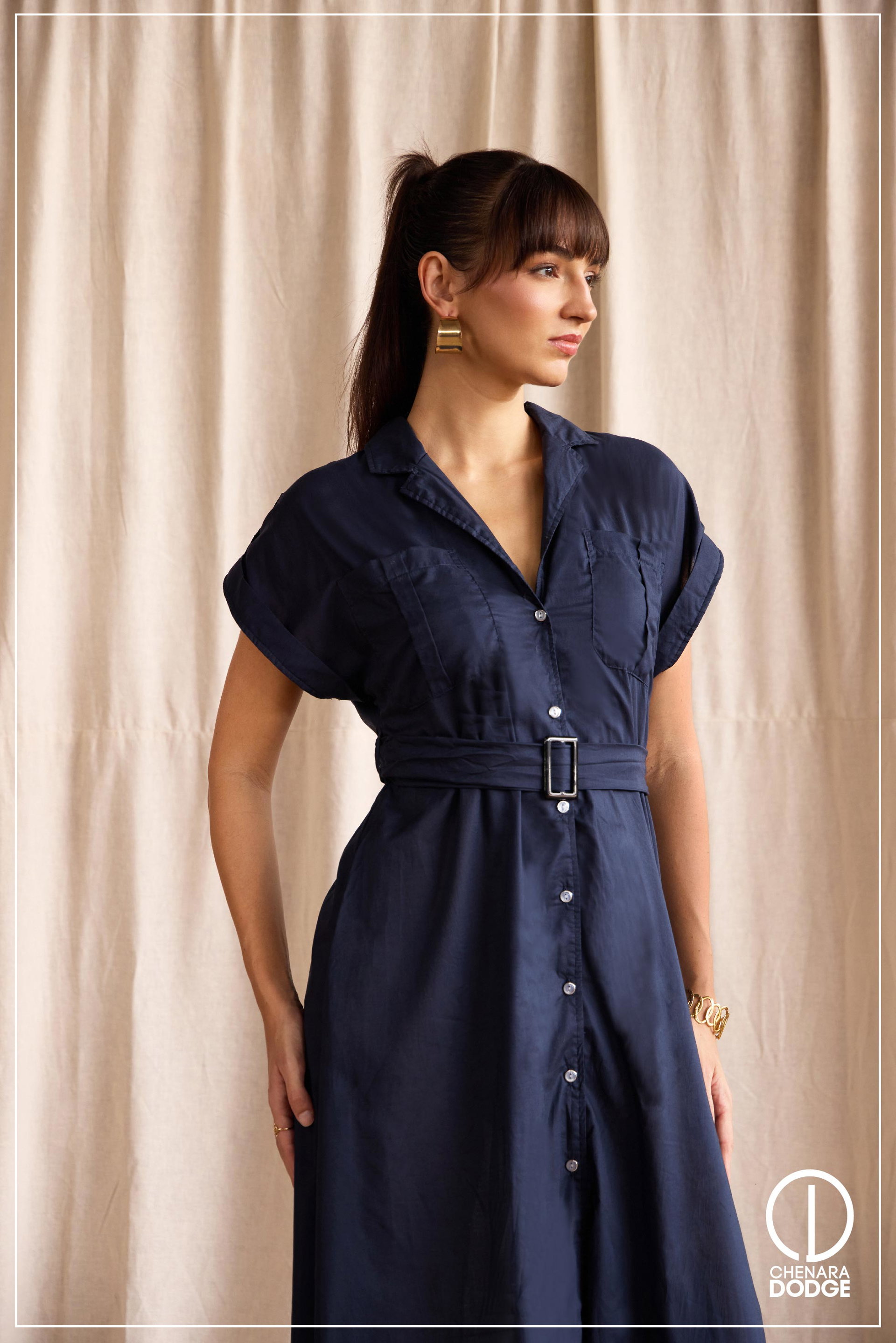 LARA BUCKLE DETAIL MAXI DRESS
