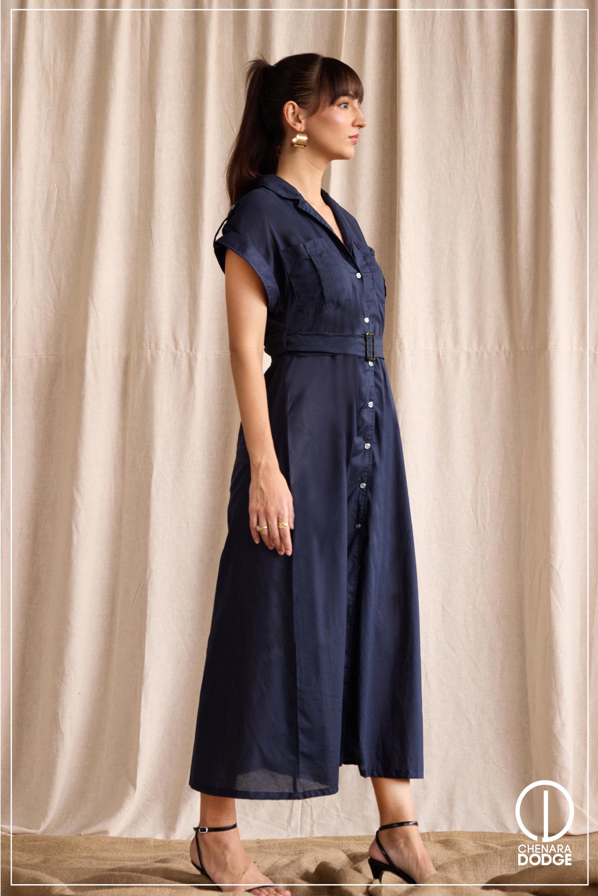LARA BUCKLE DETAIL MAXI DRESS