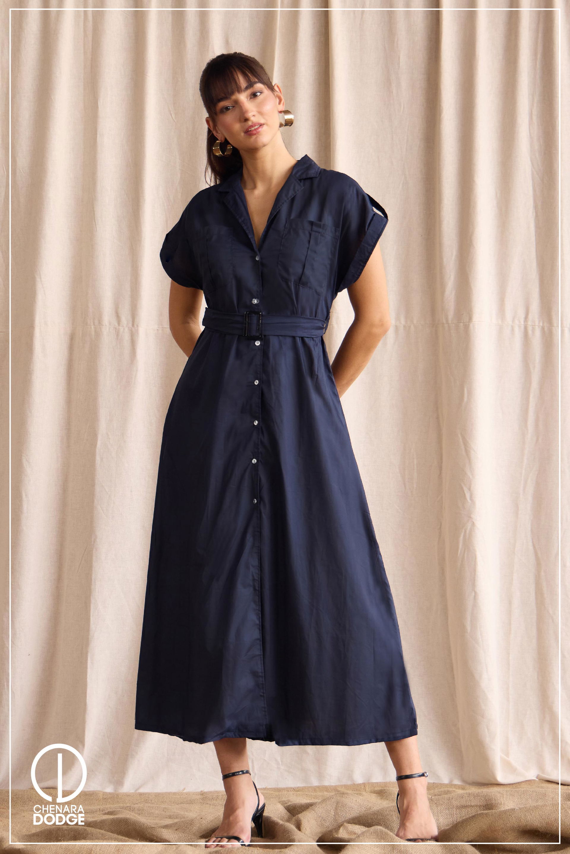 LARA BUCKLE DETAIL MAXI DRESS
