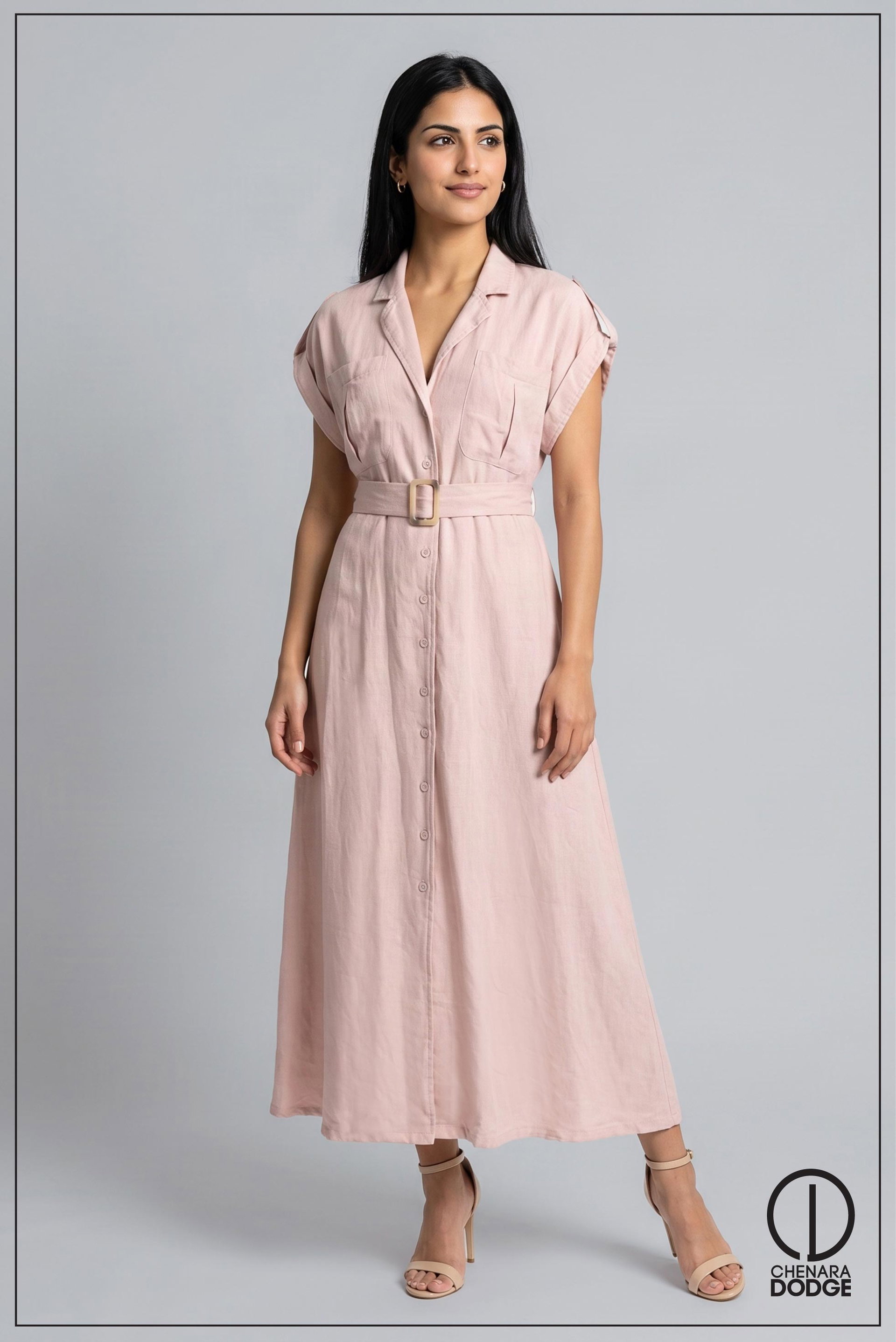 LARA BUCKLE DETAIL MAXI DRESS 