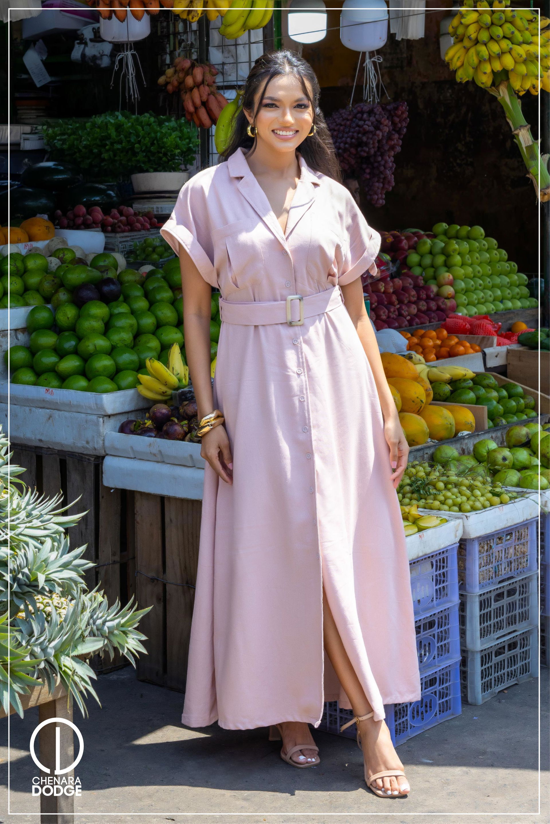 LARA BUCKLE DETAIL MAXI DRESS 
