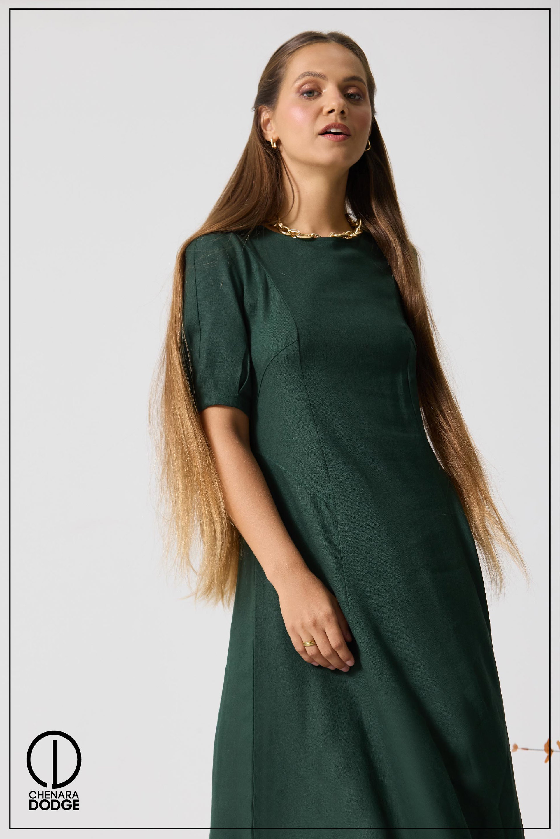 LAUFEY PUFF SLEEVE MIDI DRESS