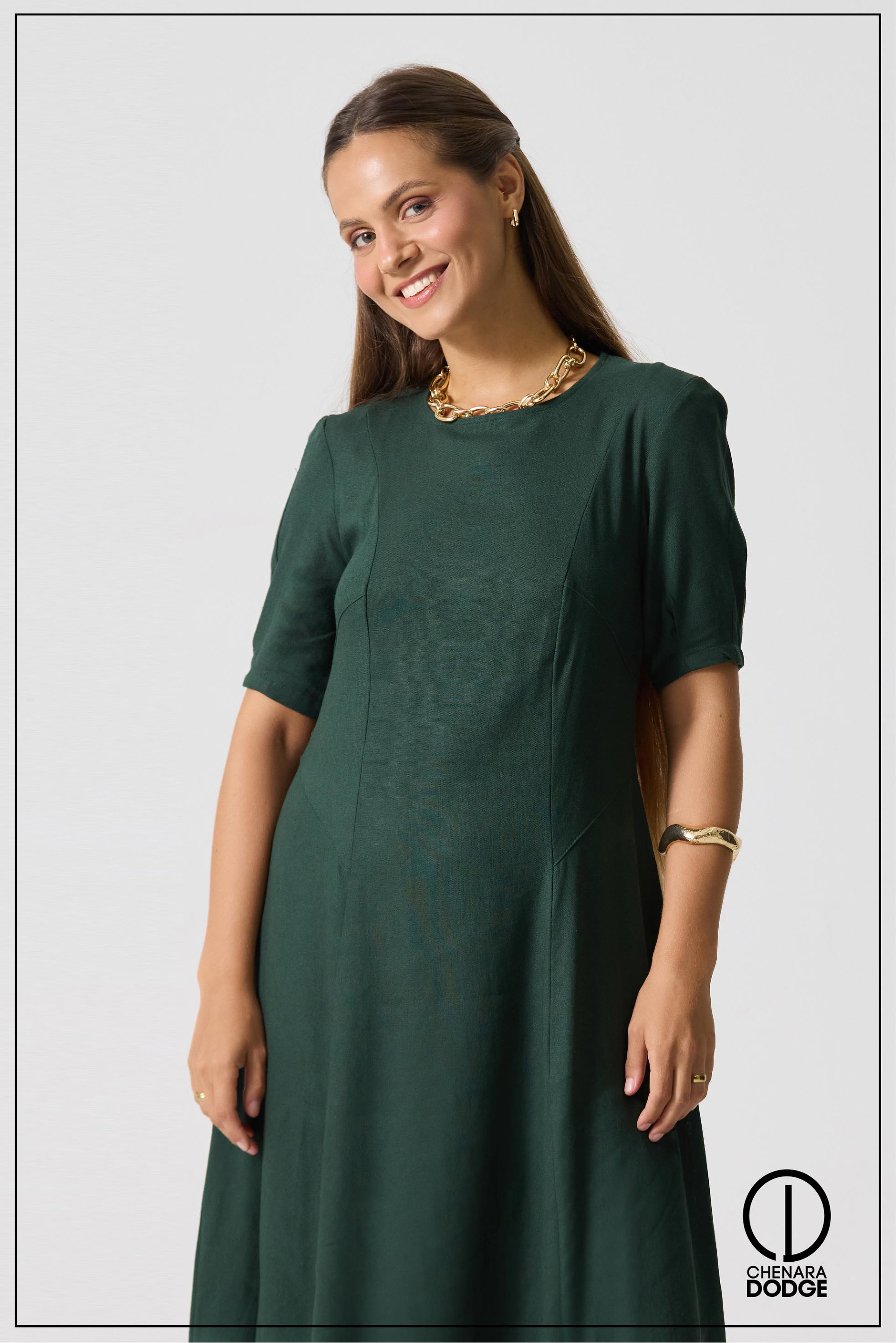 LAUFEY PUFF SLEEVE MIDI DRESS