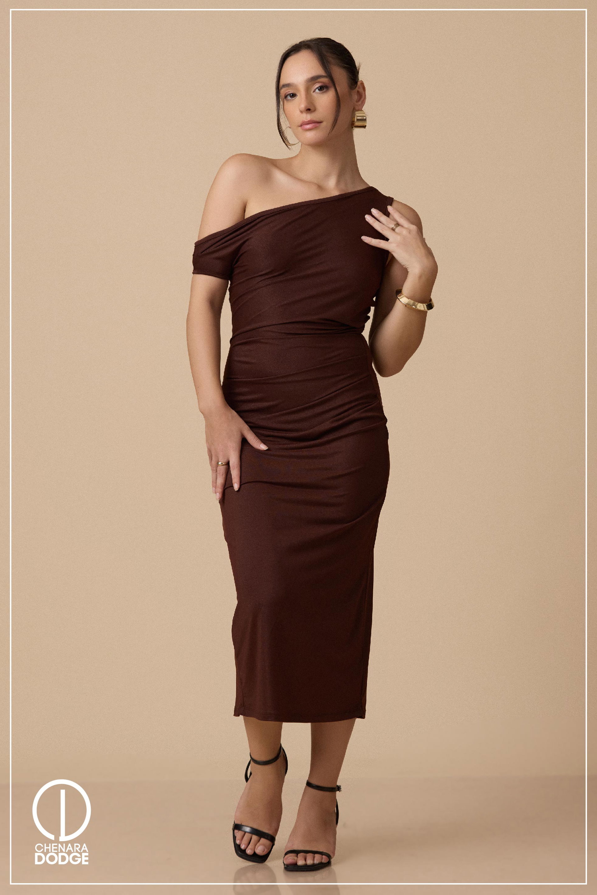 LOVIE ONE SHOULDER MIDI DRESS