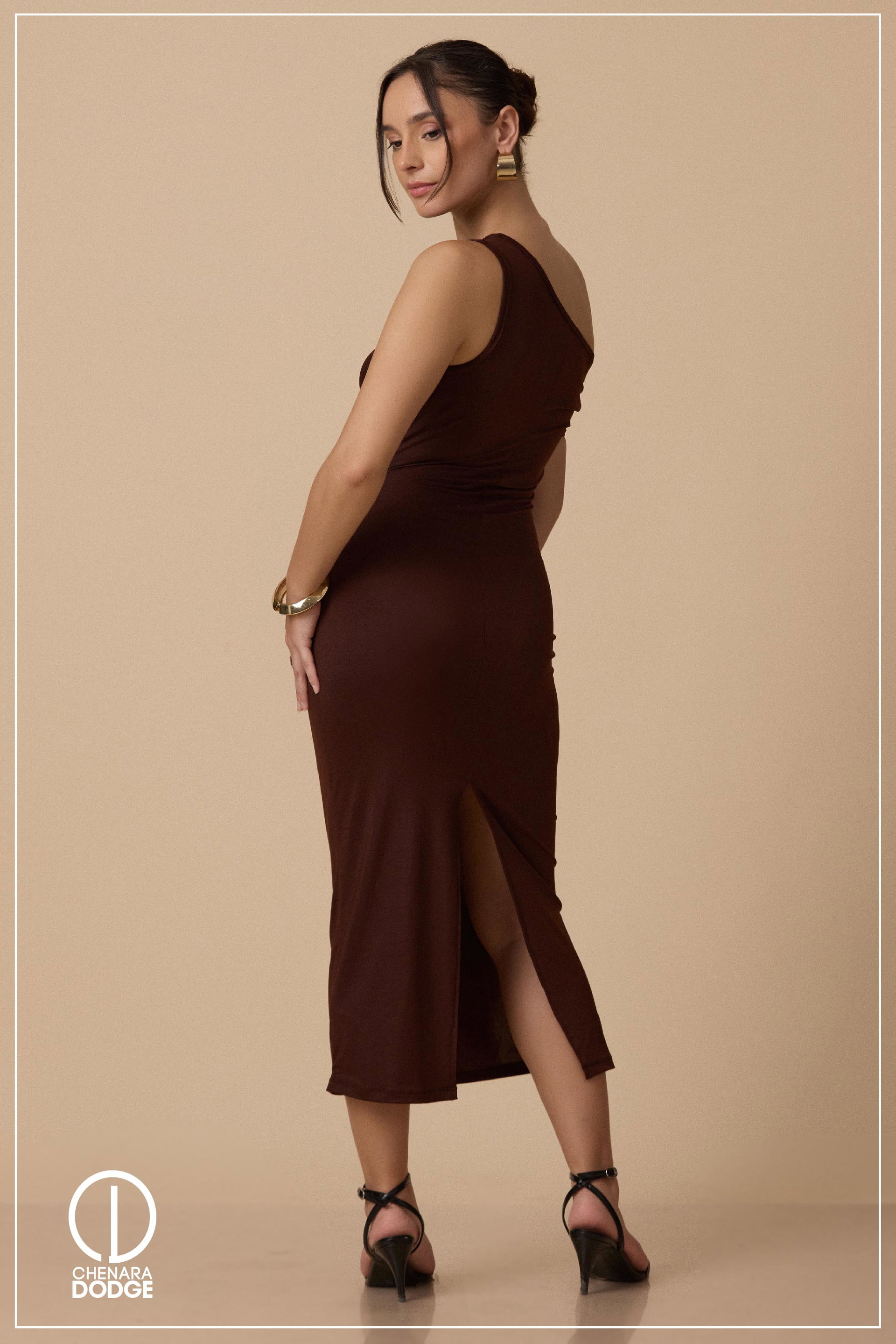 LOVIE ONE SHOULDER MIDI DRESS