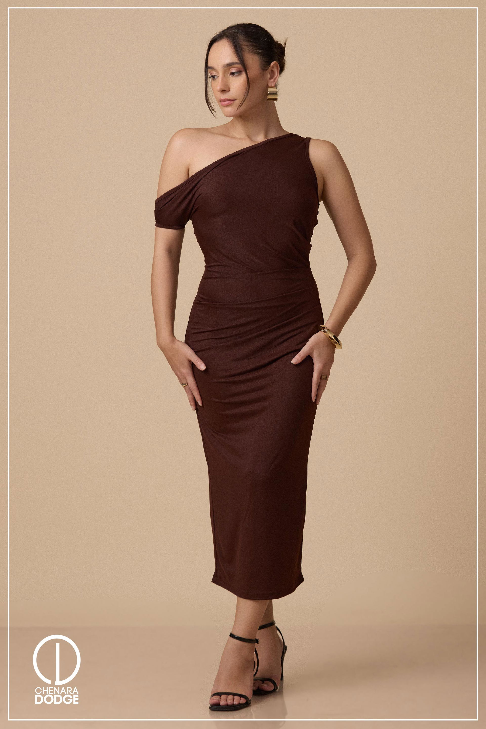 LOVIE ONE SHOULDER MIDI DRESS