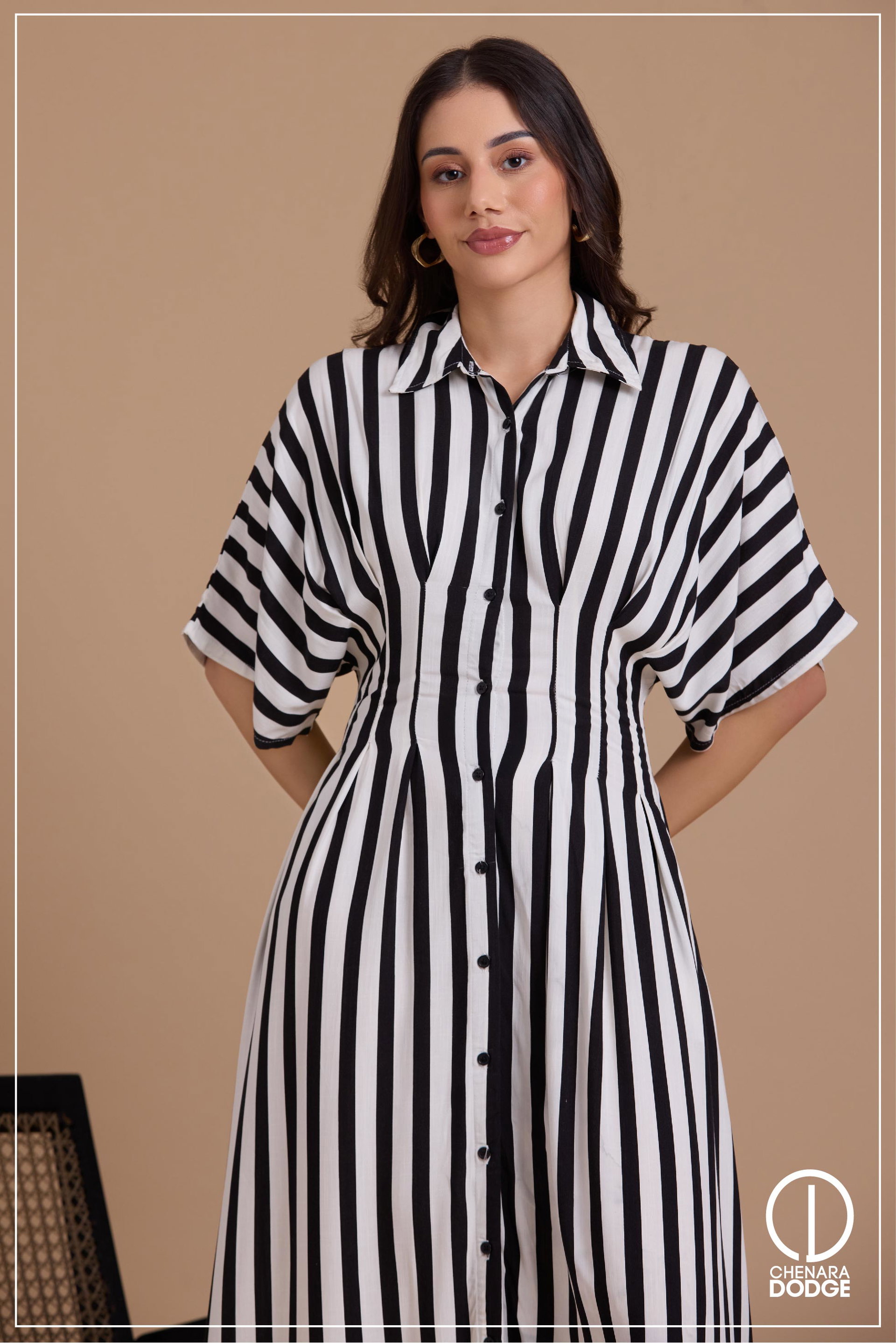 LOVINA PLEATED MAXI SHIRT DRESS