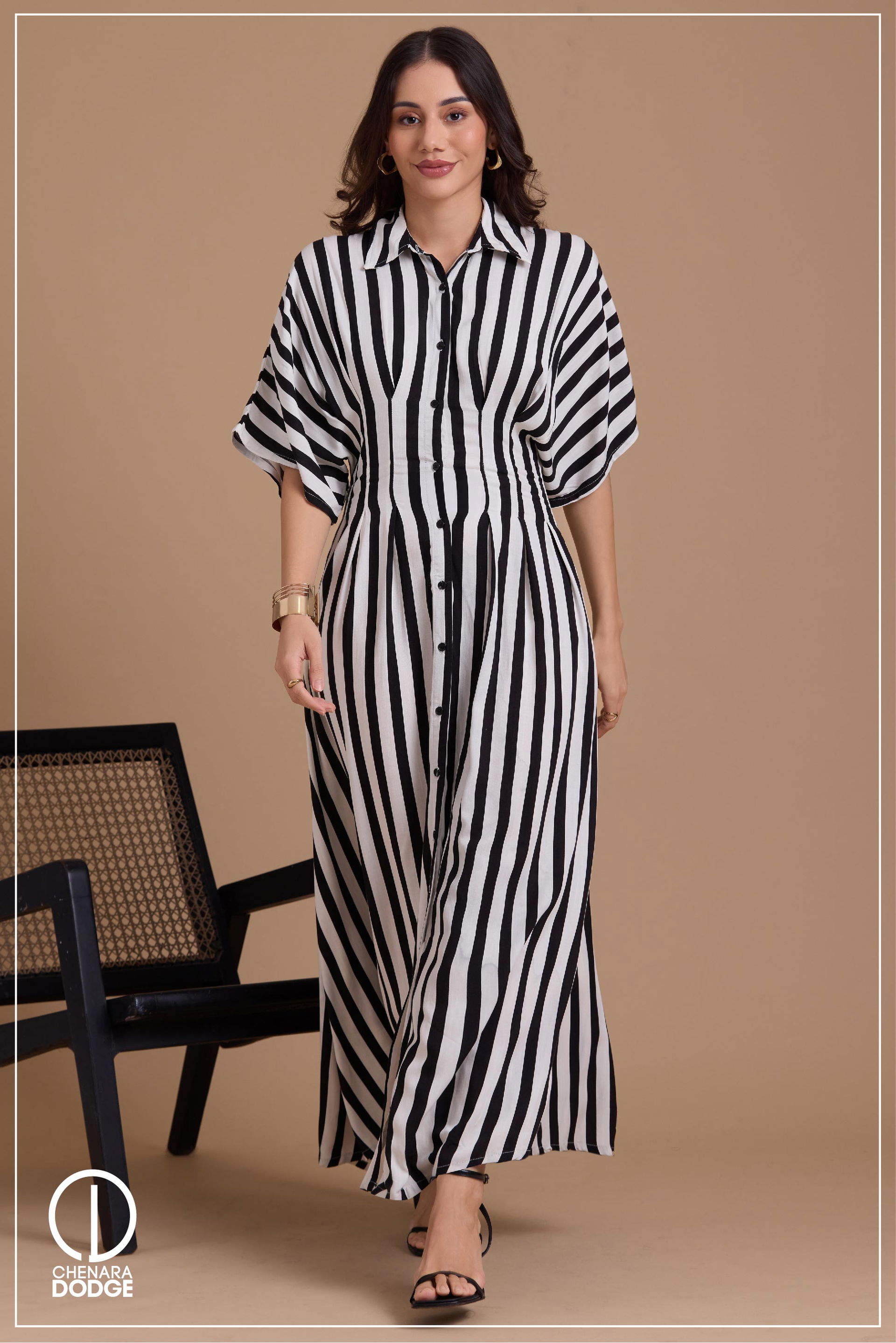 LOVINA PLEATED MAXI SHIRT DRESS