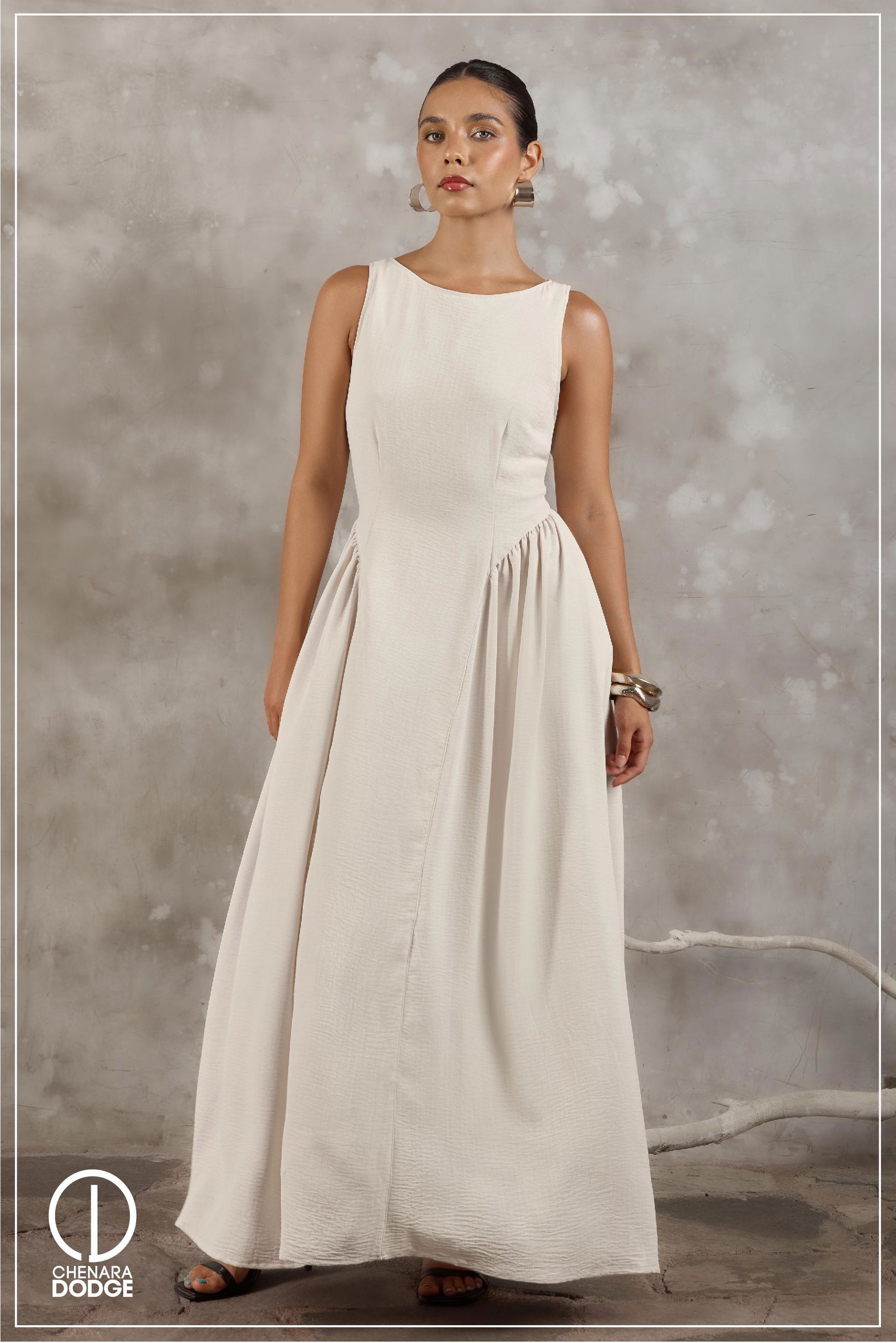 LUISA BOAT NECK MAXI DRESS 