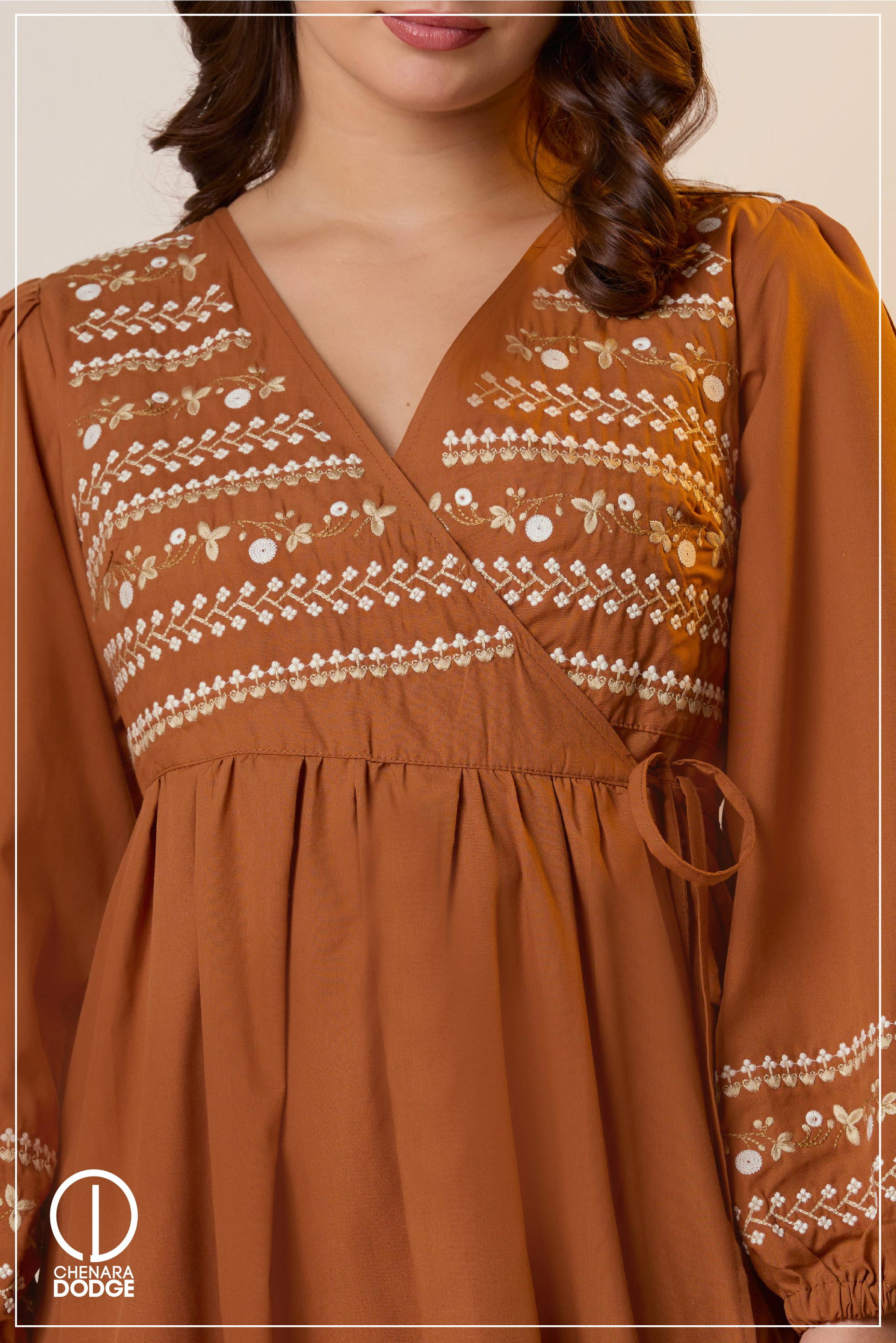 LUNA EMB WRAP MAXI DRESS