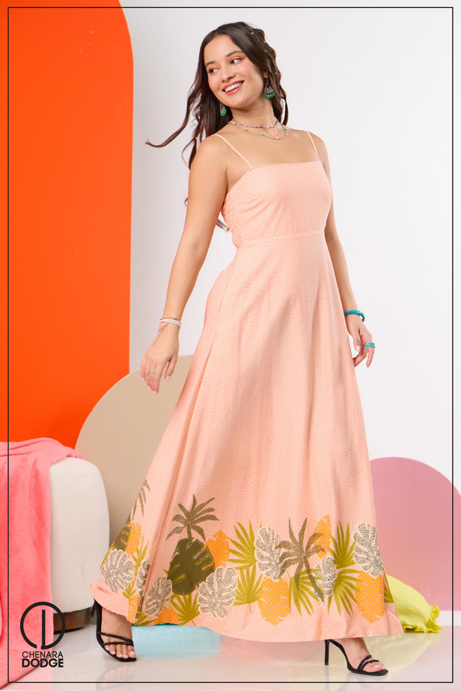 Luna Strapless Ruched Maxi Dress Chocolate main image 1