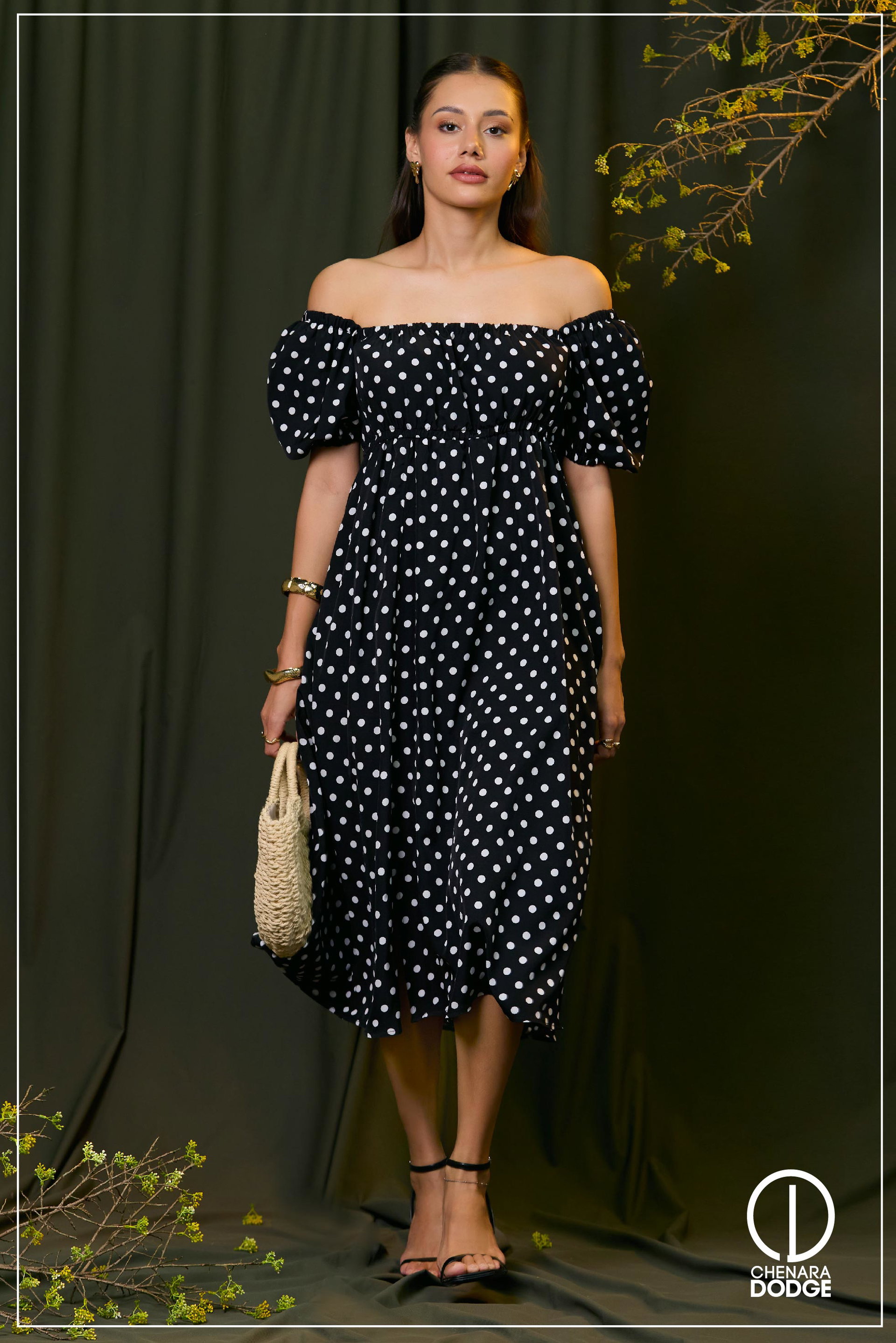 LYDIA BUSTIER MIDI DRESS