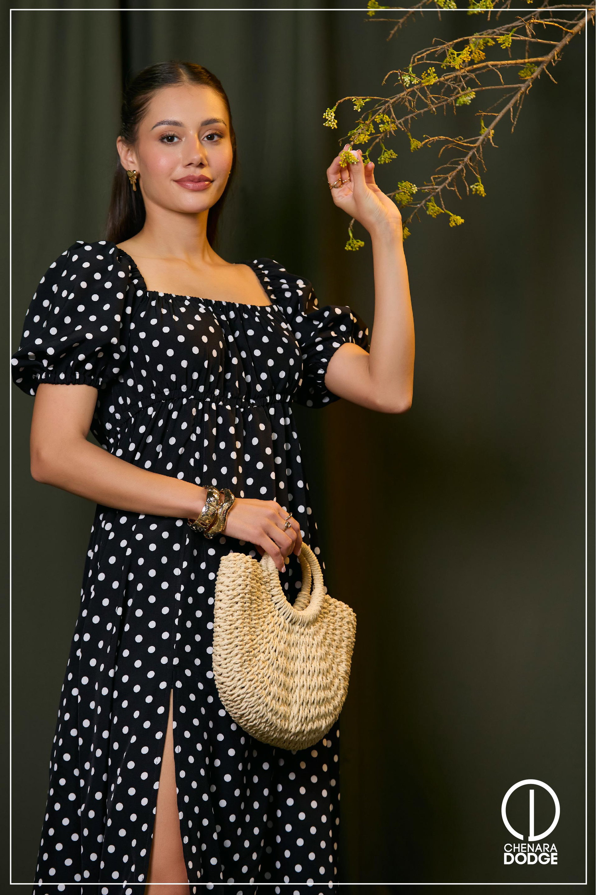 LYDIA BUSTIER MIDI DRESS