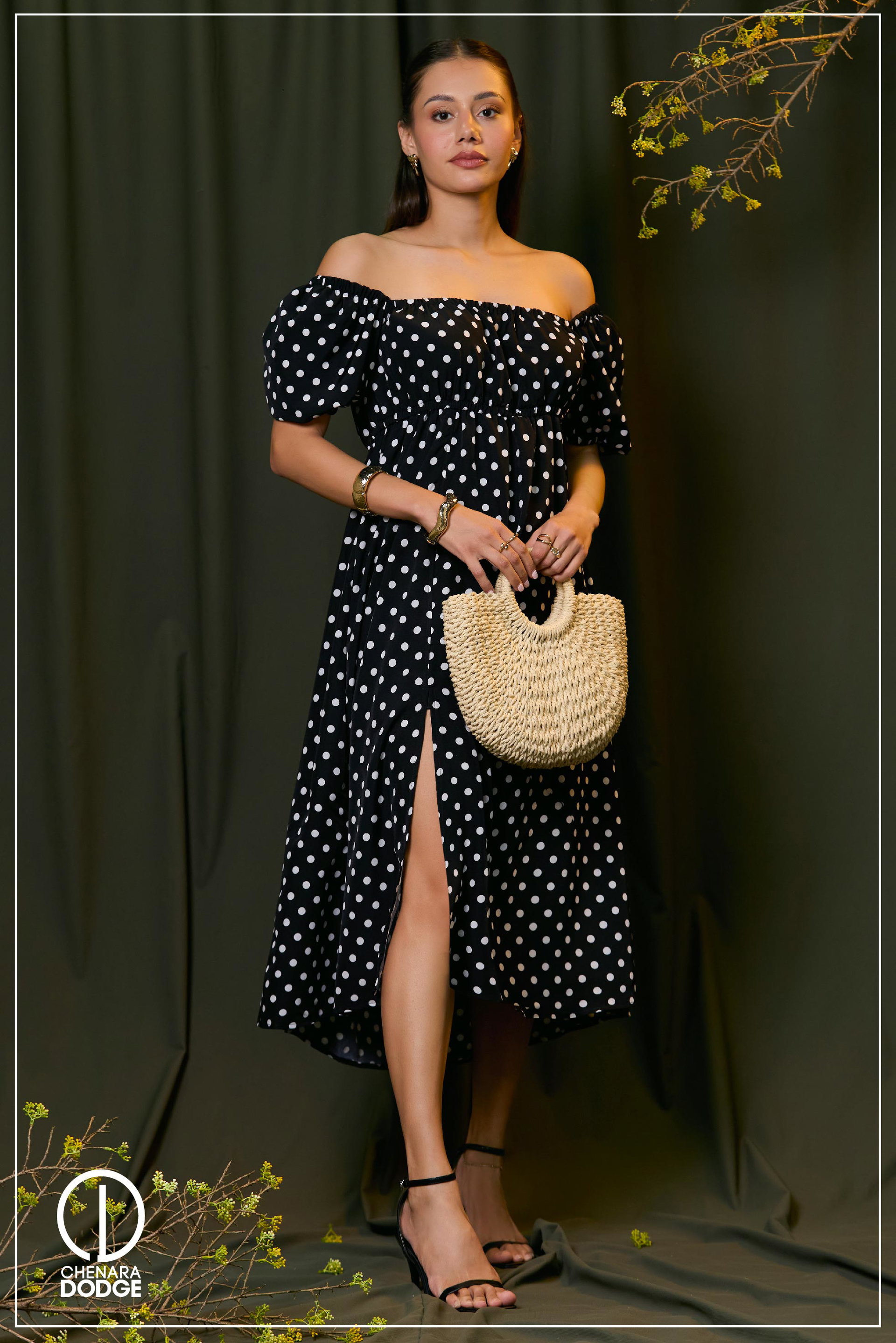 LYDIA BUSTIER MIDI DRESS