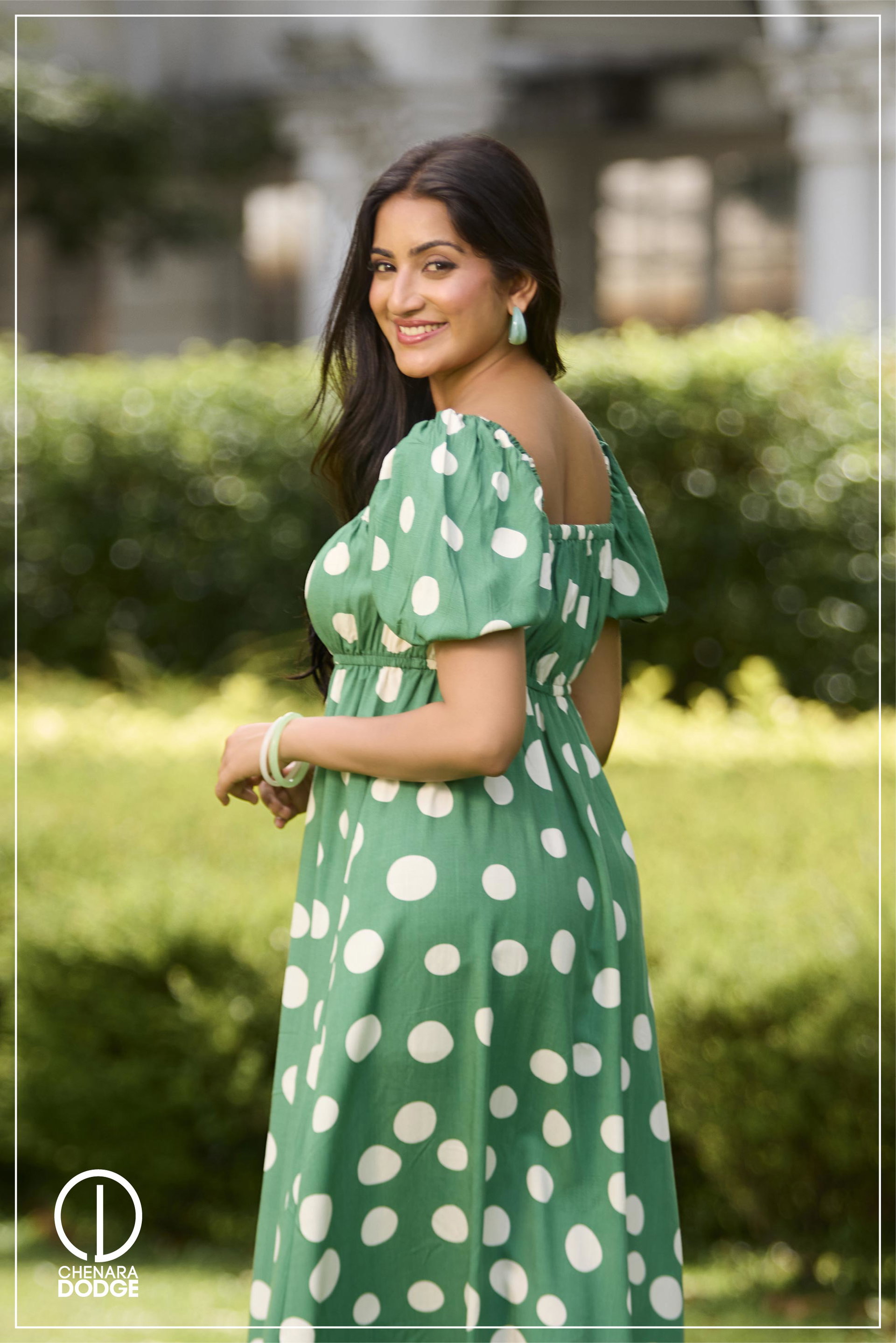 LYDIA BUSTIER MIDI DRESS