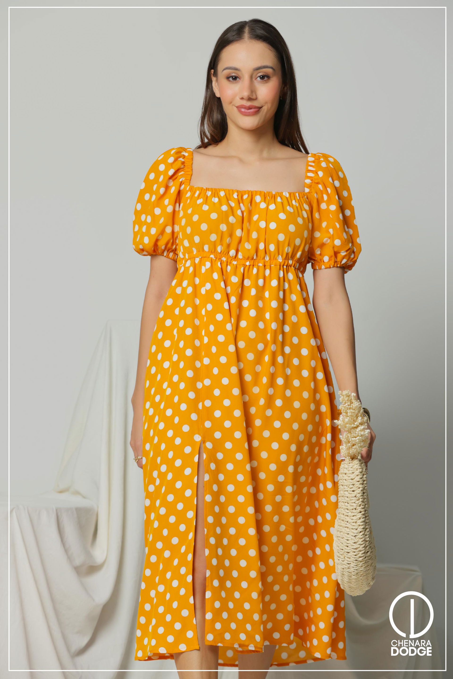 LYDIA BUSTIER MIDI DRESS