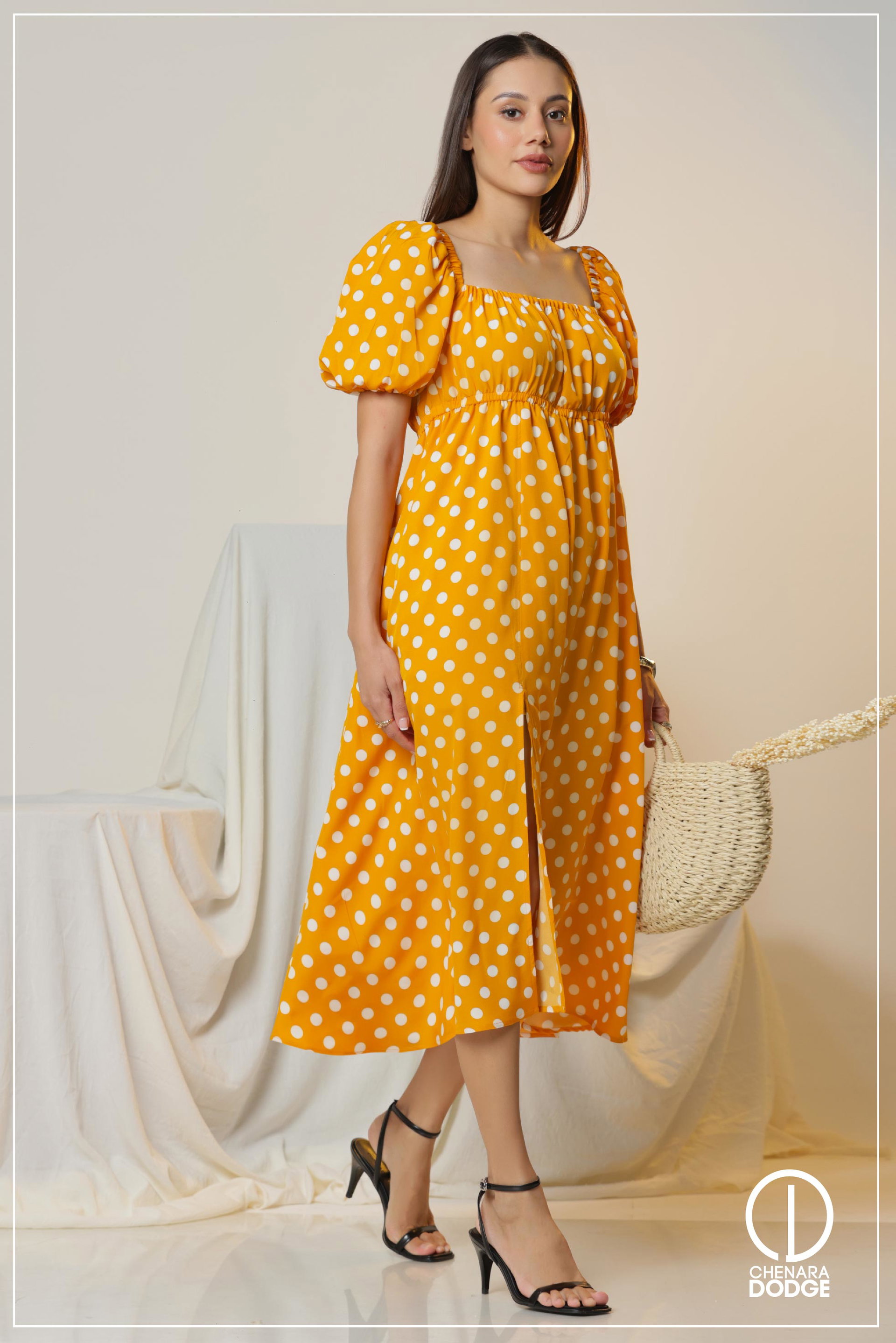 LYDIA BUSTIER MIDI DRESS