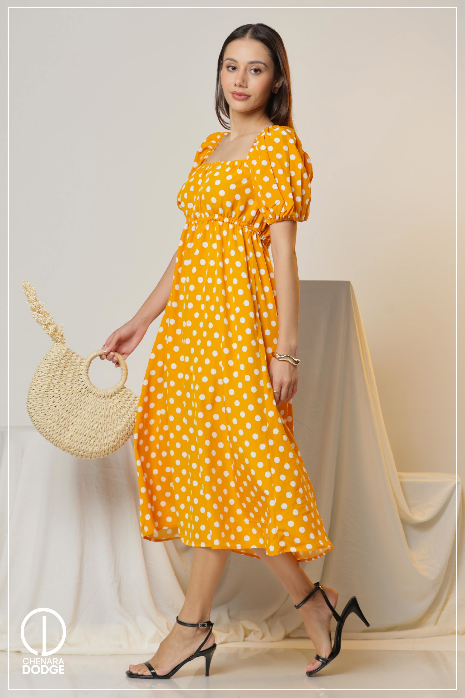 LYDIA BUSTIER MIDI DRESS