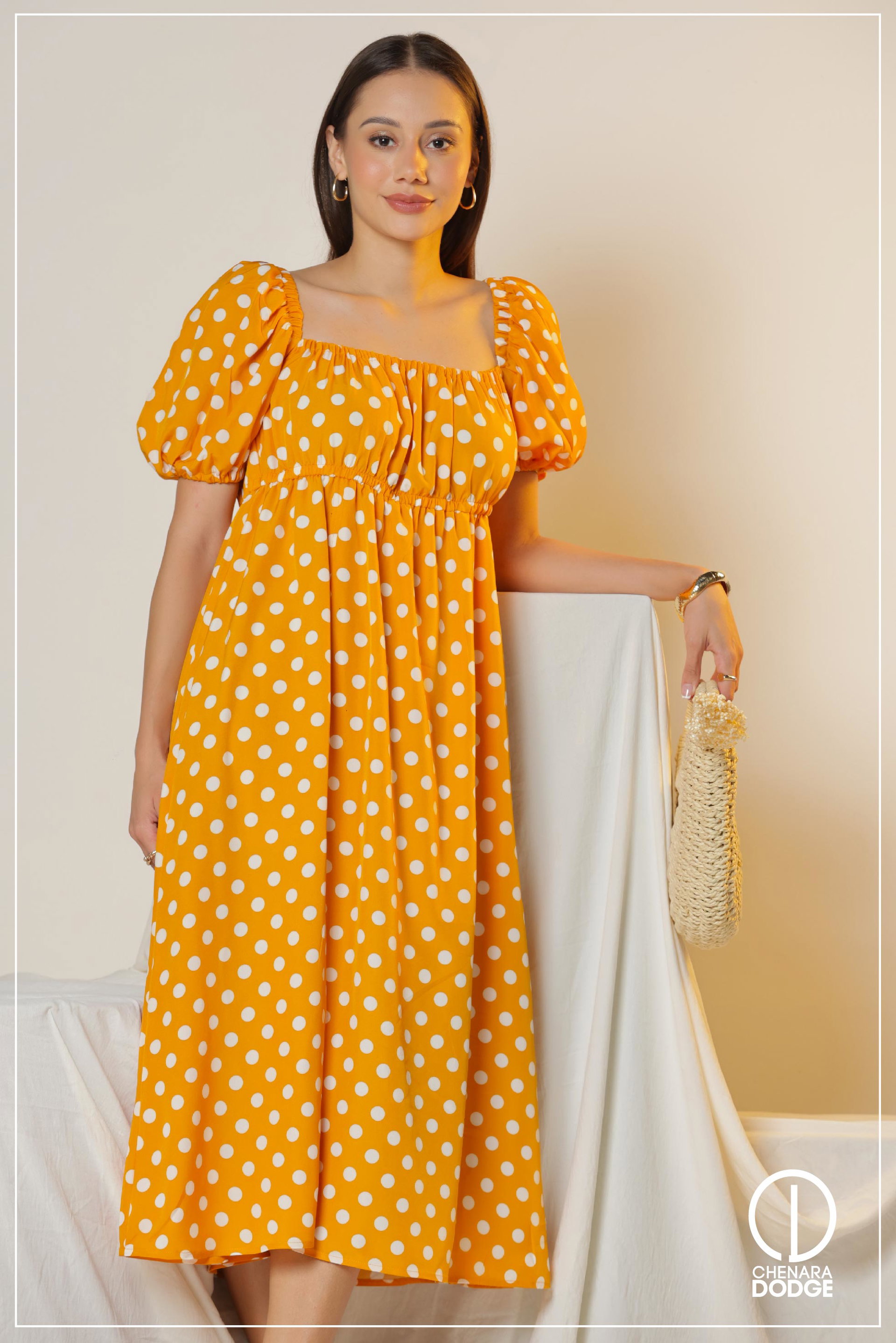 LYDIA BUSTIER MIDI DRESS