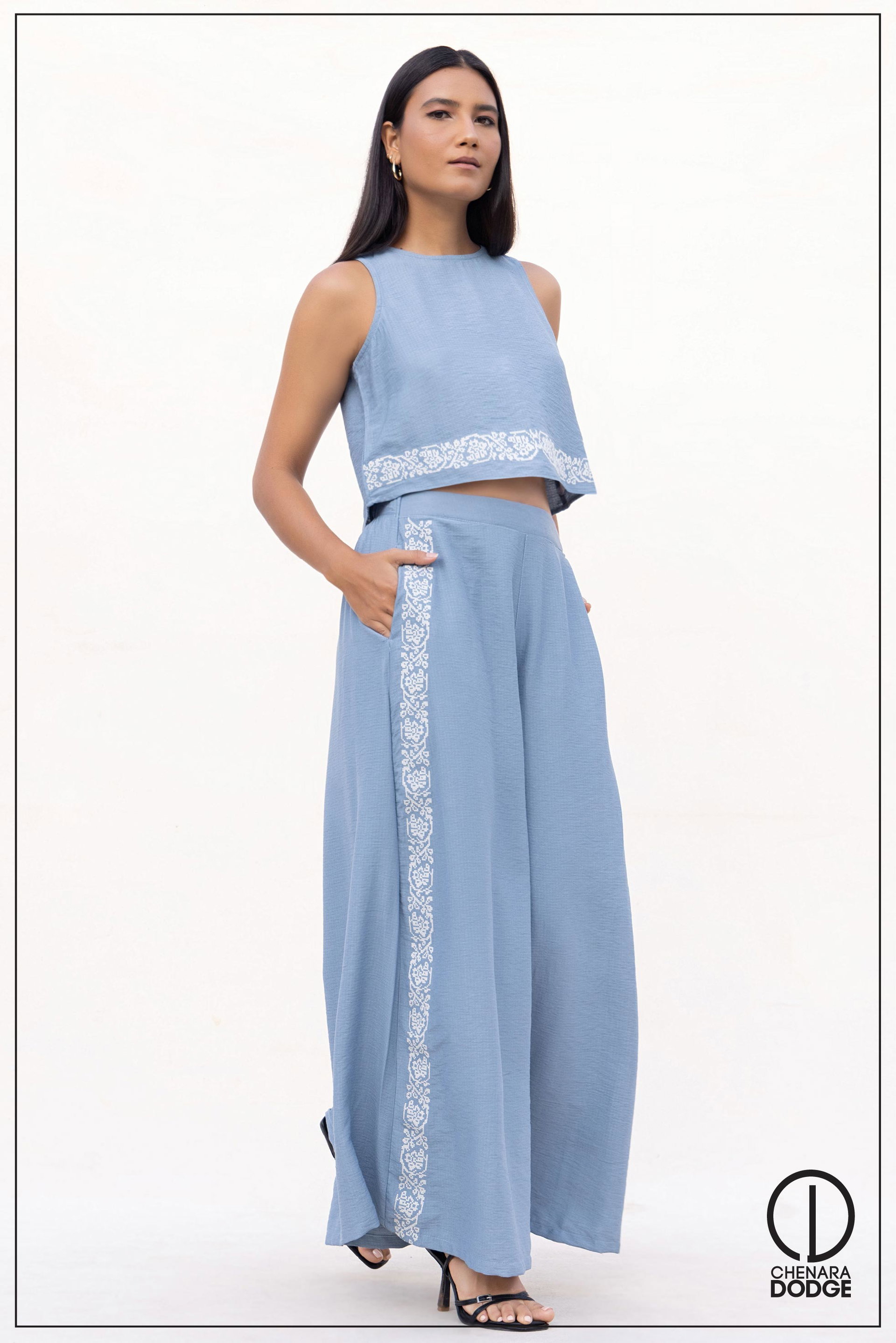 LYDIA EMBROIDERED TWO PIECE SET