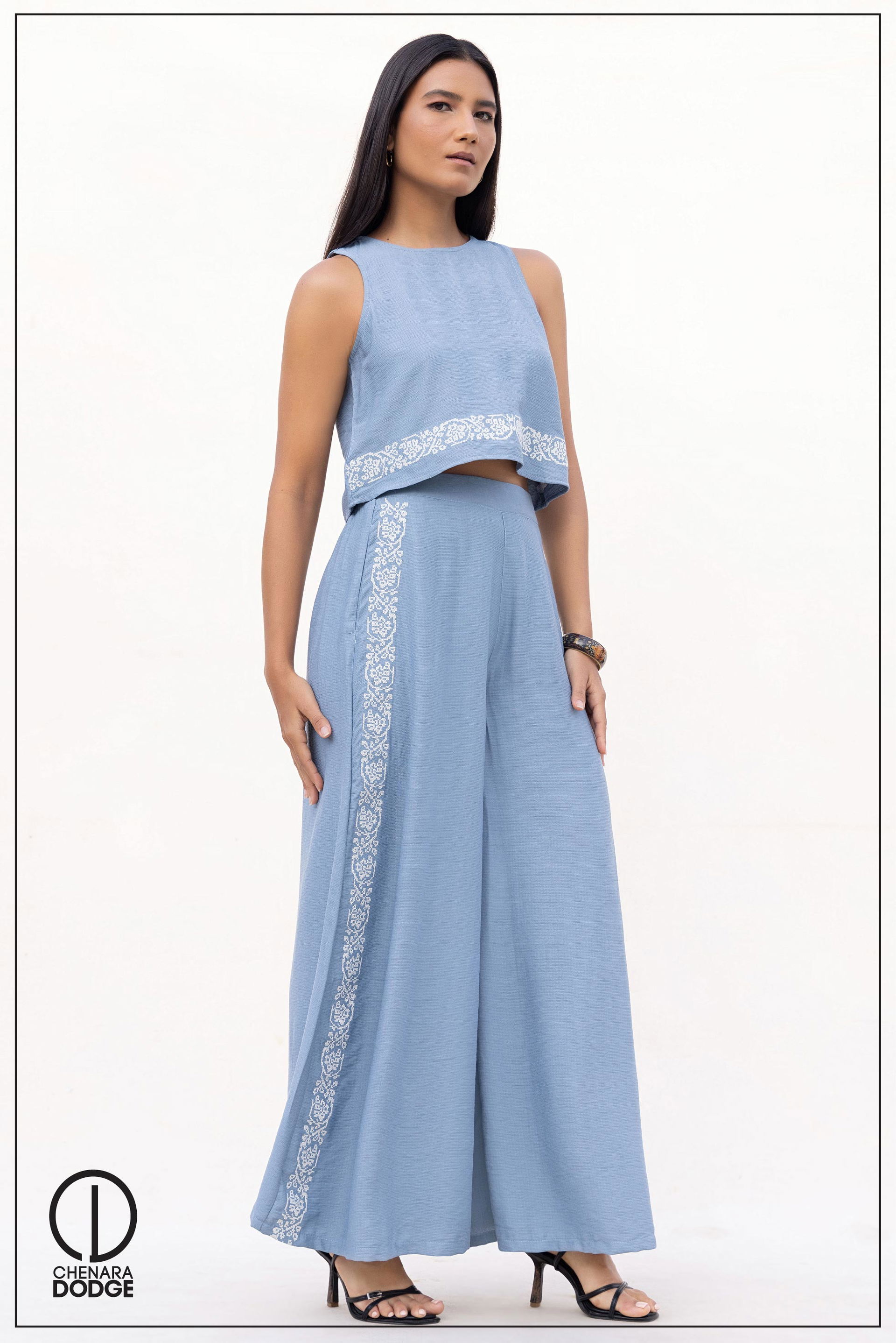LYDIA EMBROIDERED TWO PIECE SET