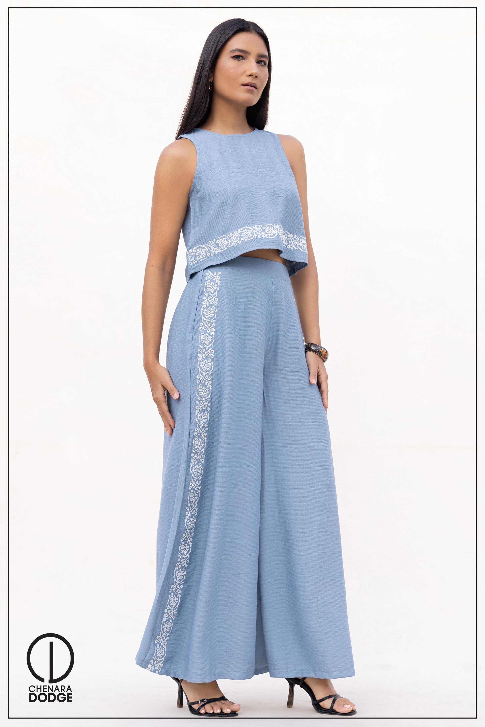LYDIA EMBROIDERED TWO PIECE SET