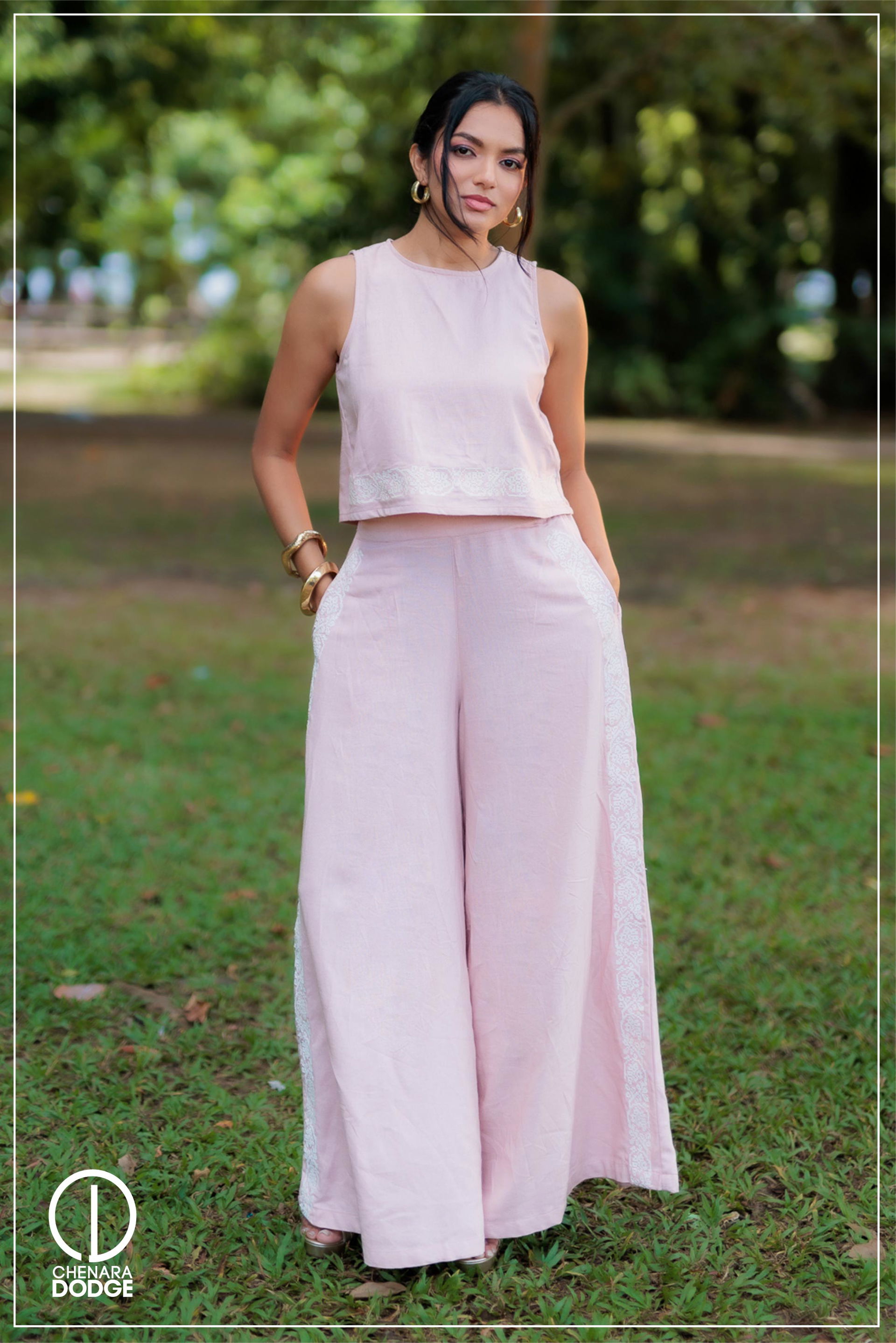 LYDIA EMBROIDERED TWO PIECE SET