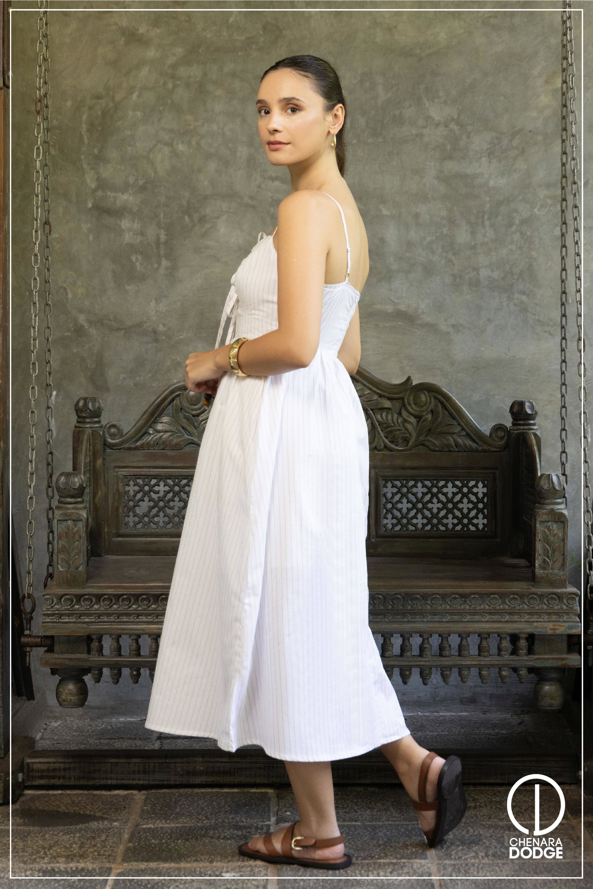 LYLA STRAPPED MIDI DRESS