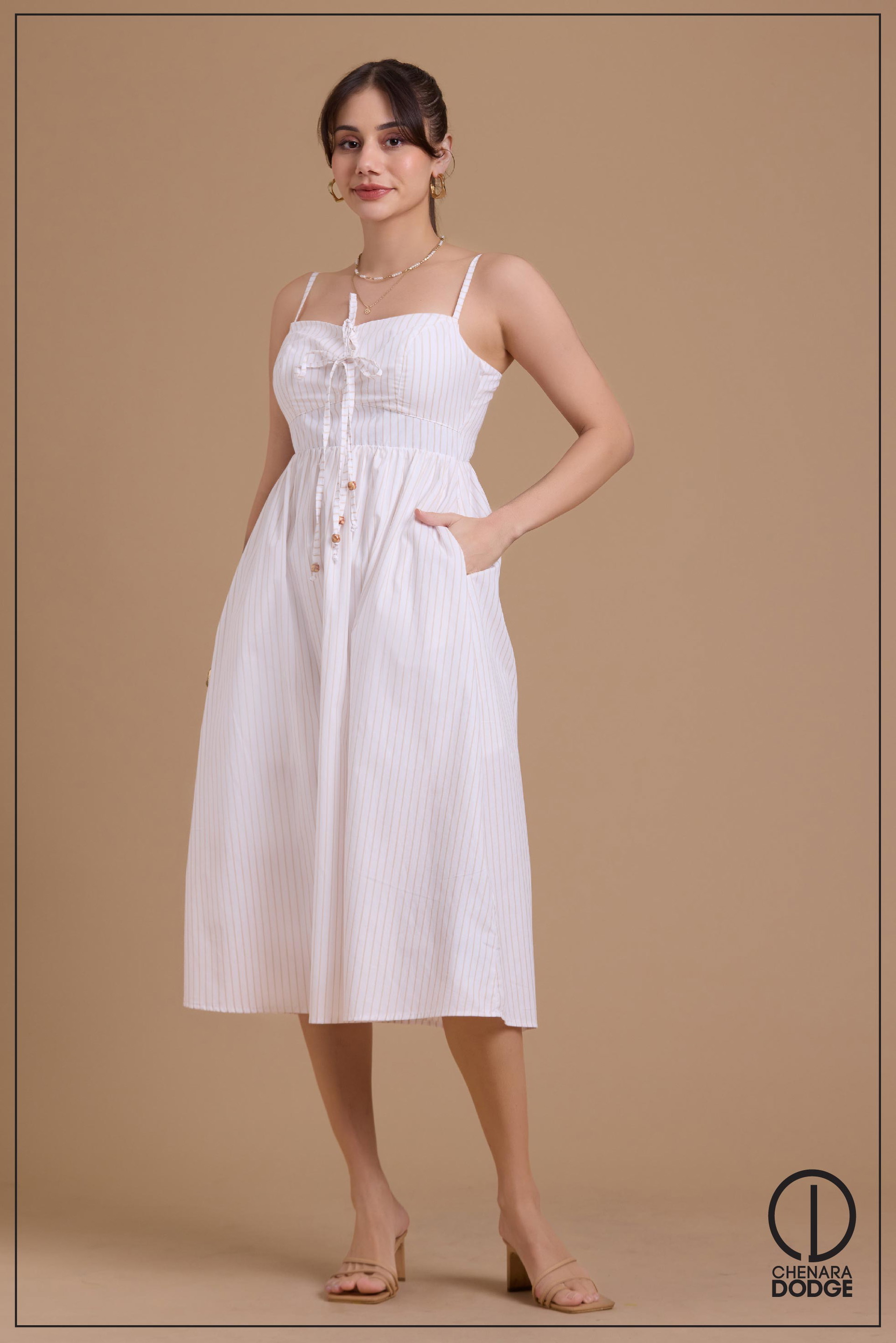 LYLA STRAPPED MIDI DRESS