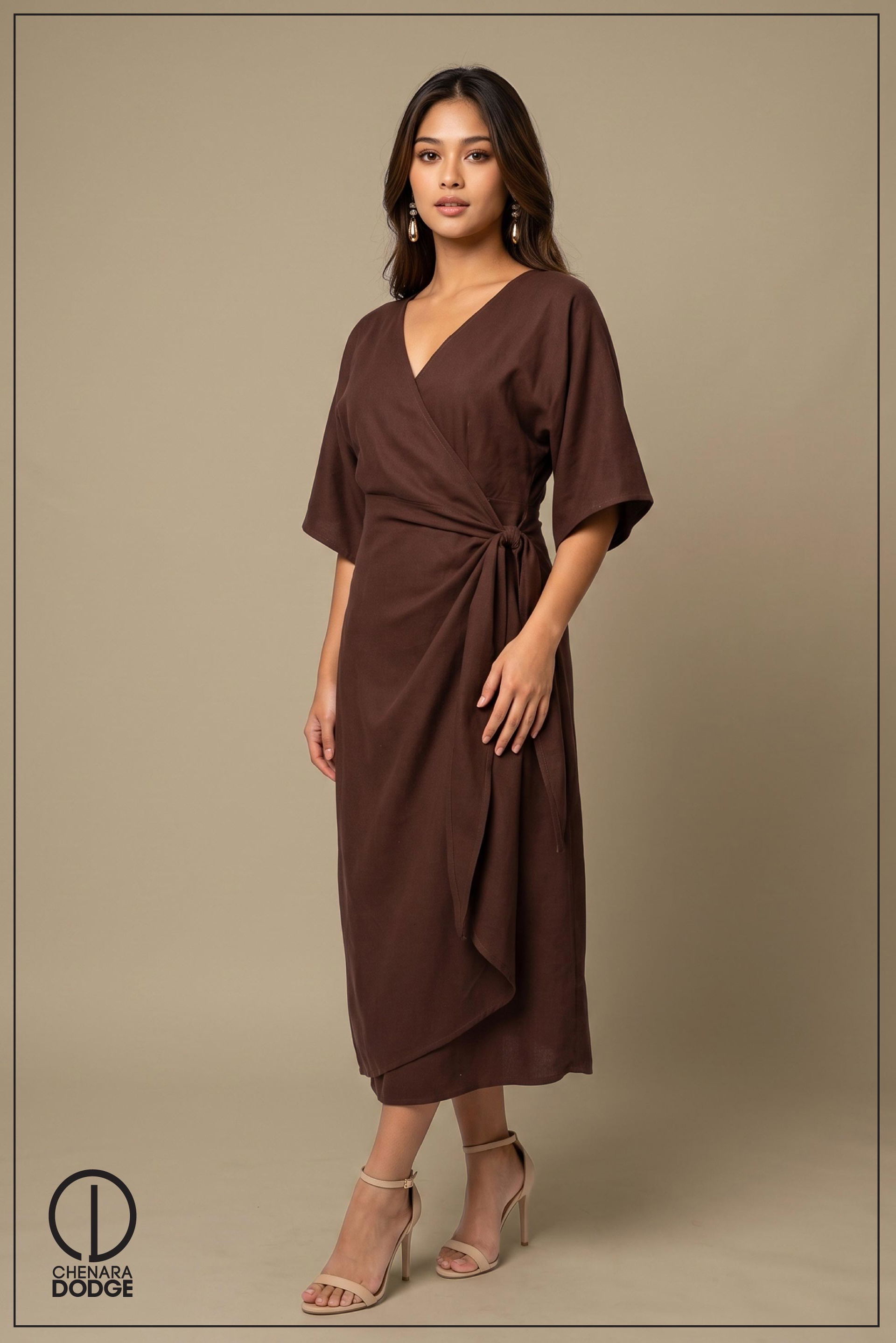 MADDY WRAP MIDI DRESS