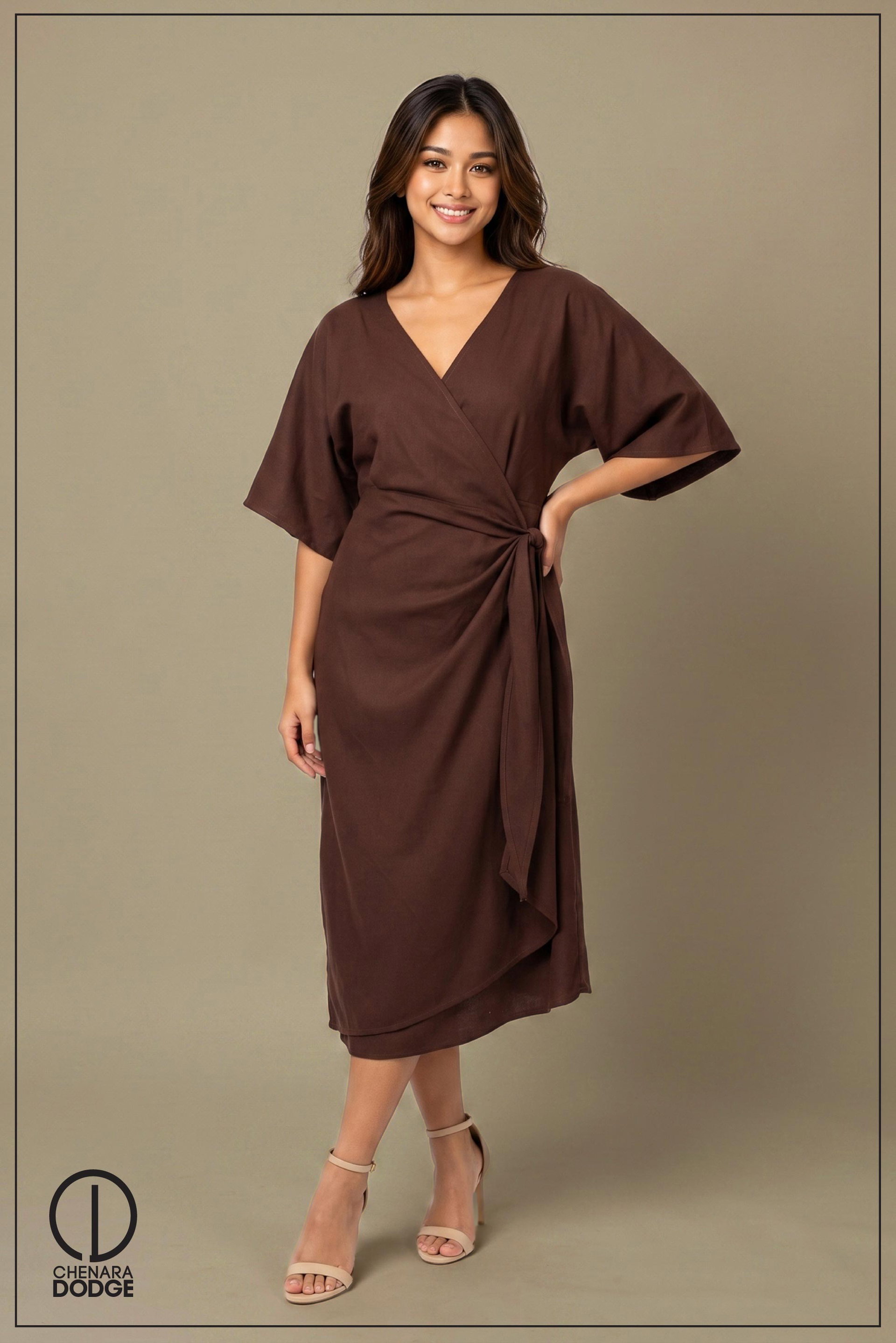 MADDY WRAP MIDI DRESS