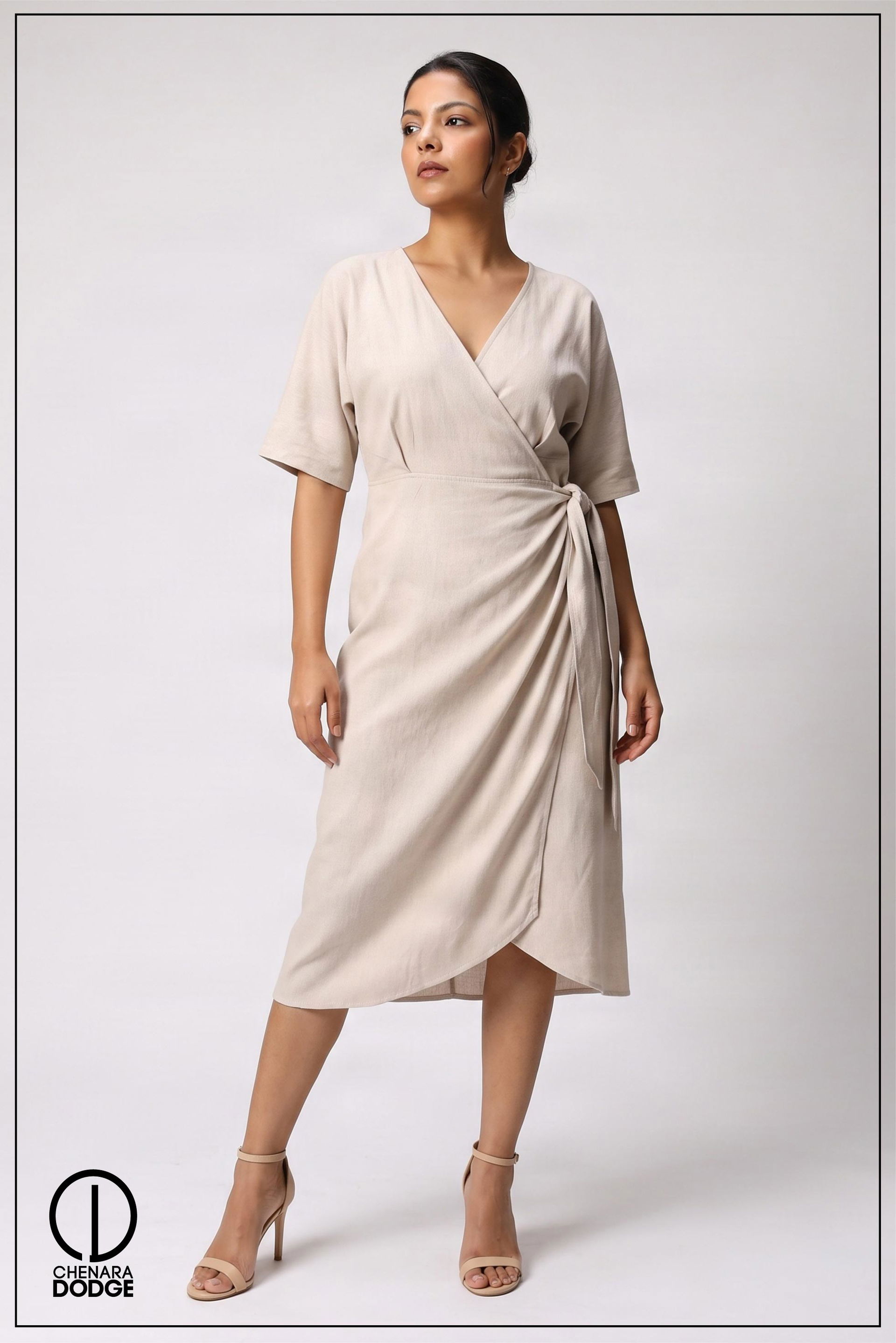 MADDY WRAP MIDI DRESS