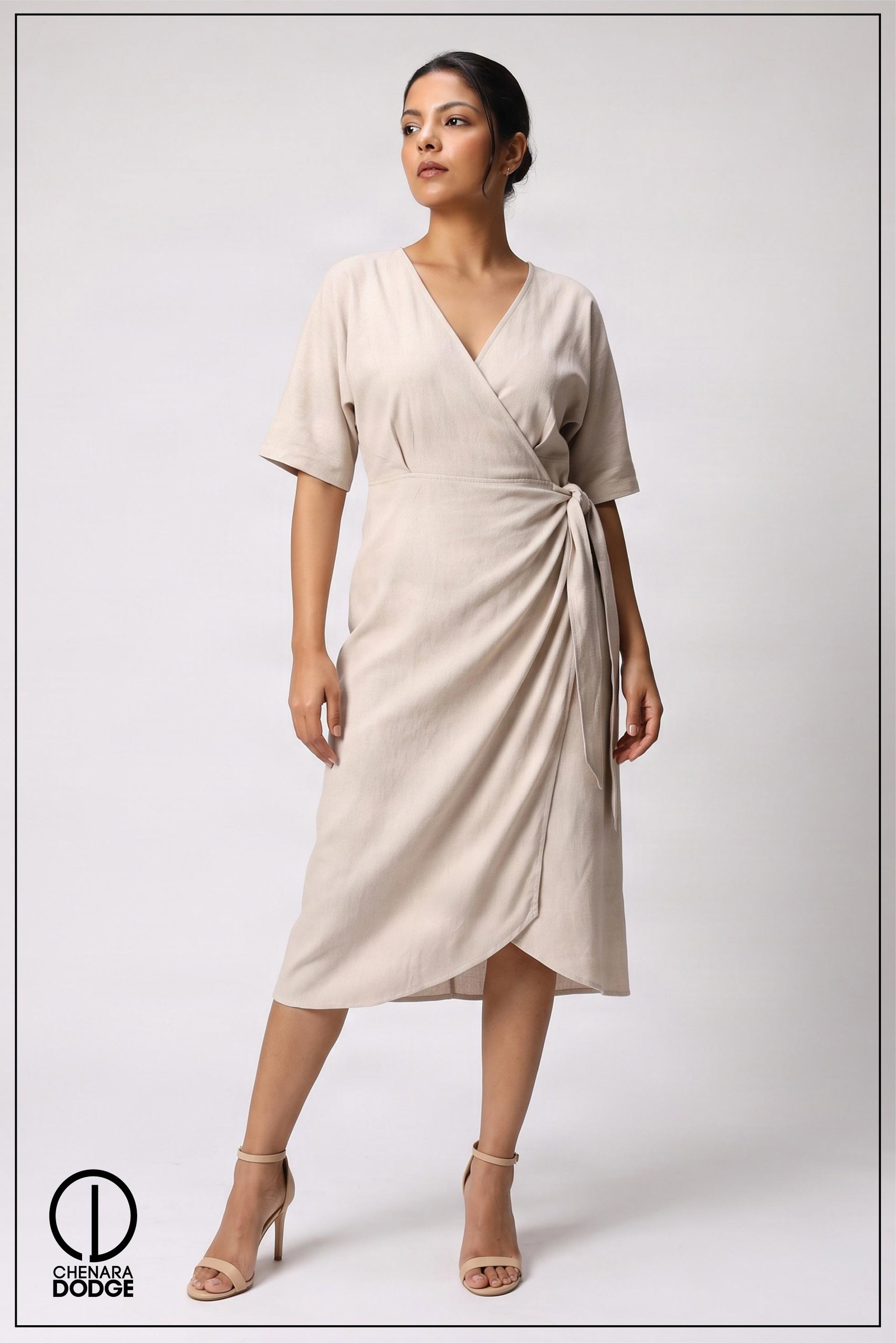 MADDY WRAP MIDI DRESS