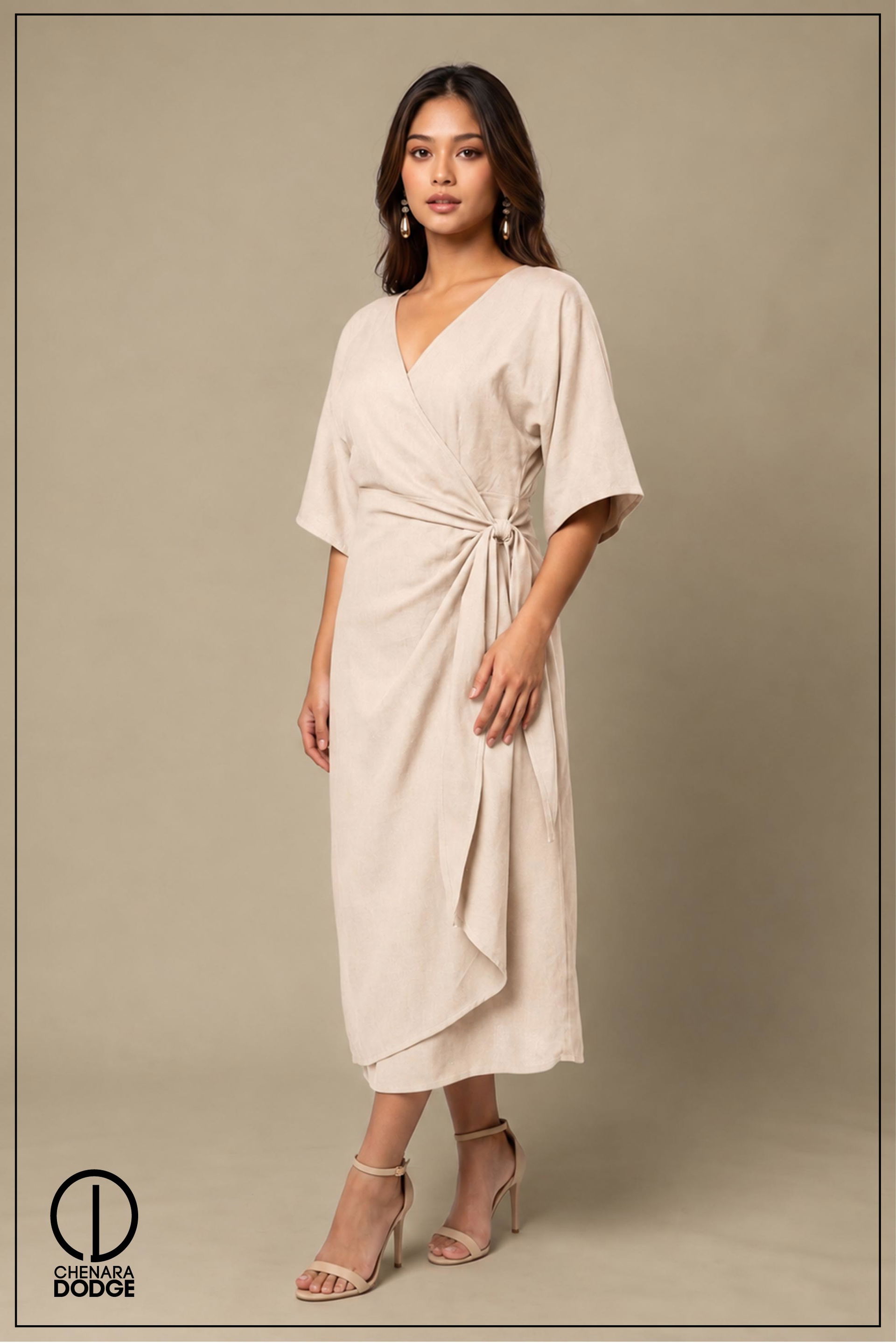 MADDY WRAP MIDI DRESS
