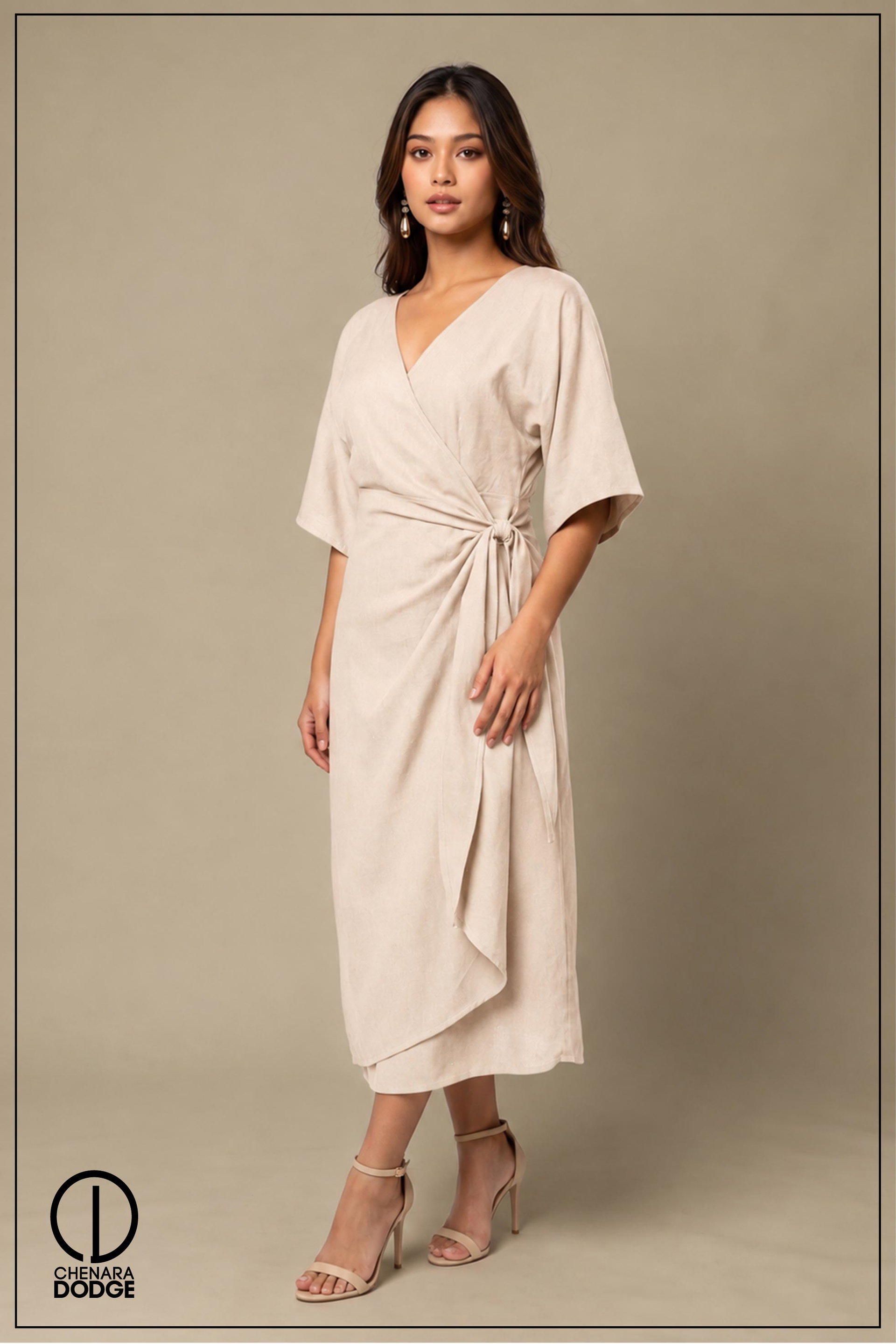 MADDY WRAP MIDI DRESS