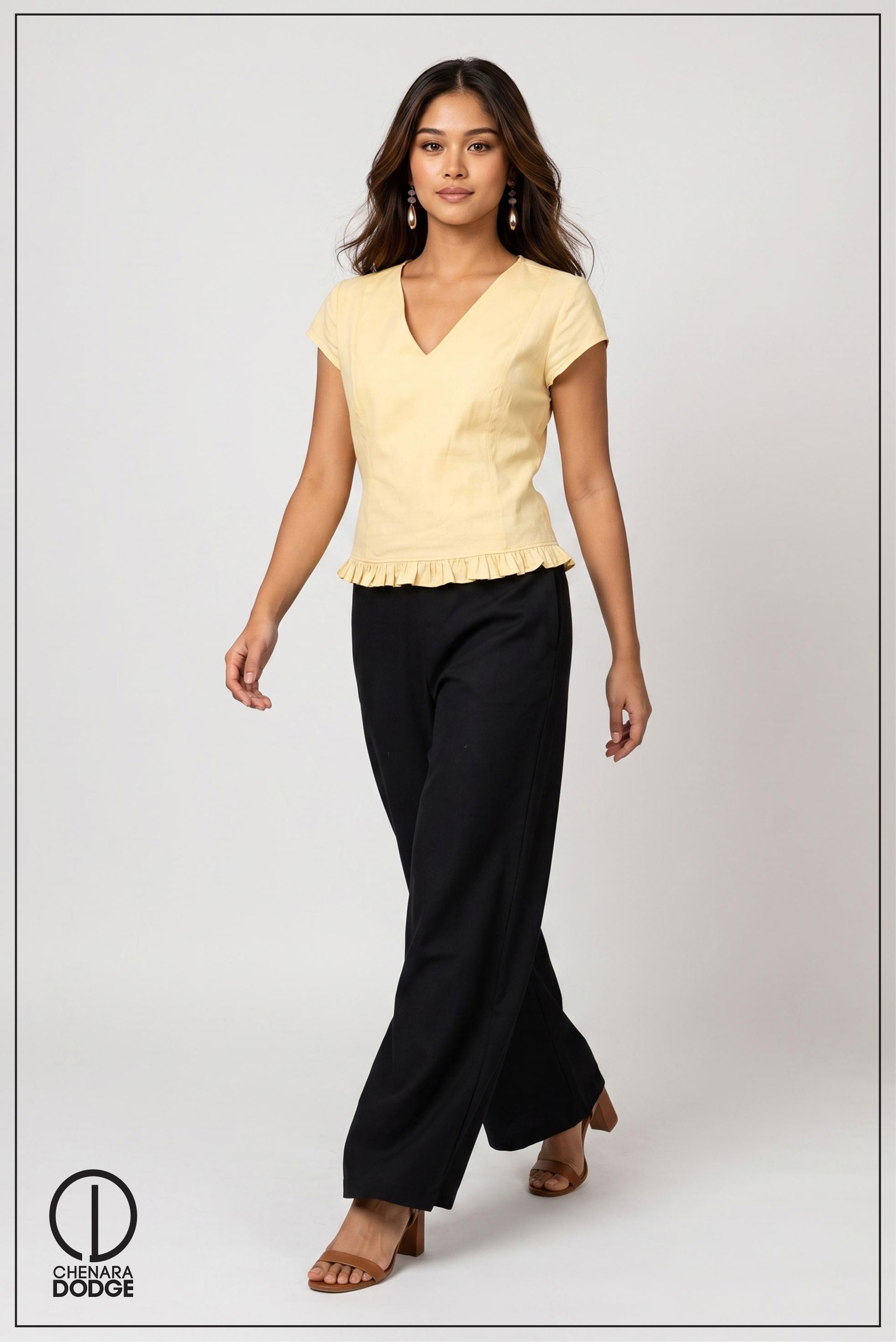 MELANIA RUFFLE HEM TOP